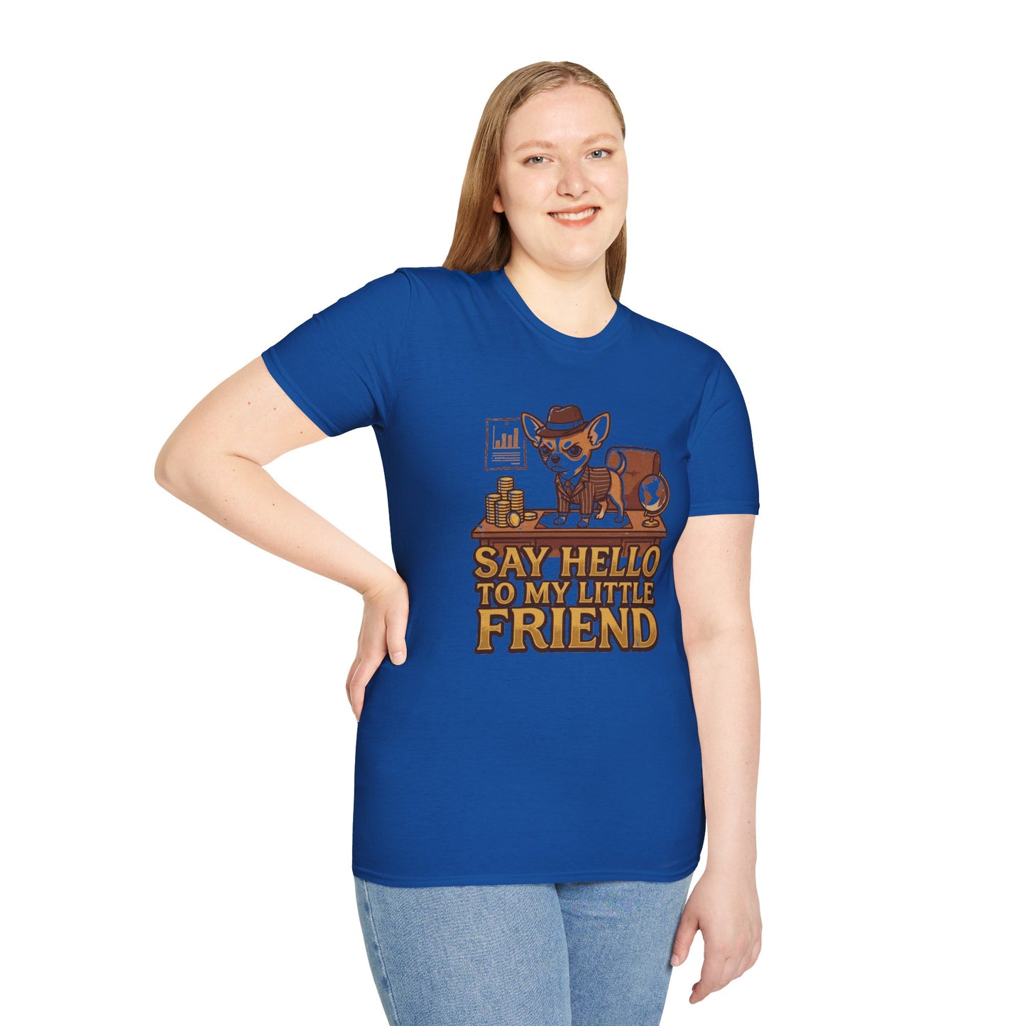 Chihuahua Boss Graphic T-Shirt — "Say Hello to My Little Friend"