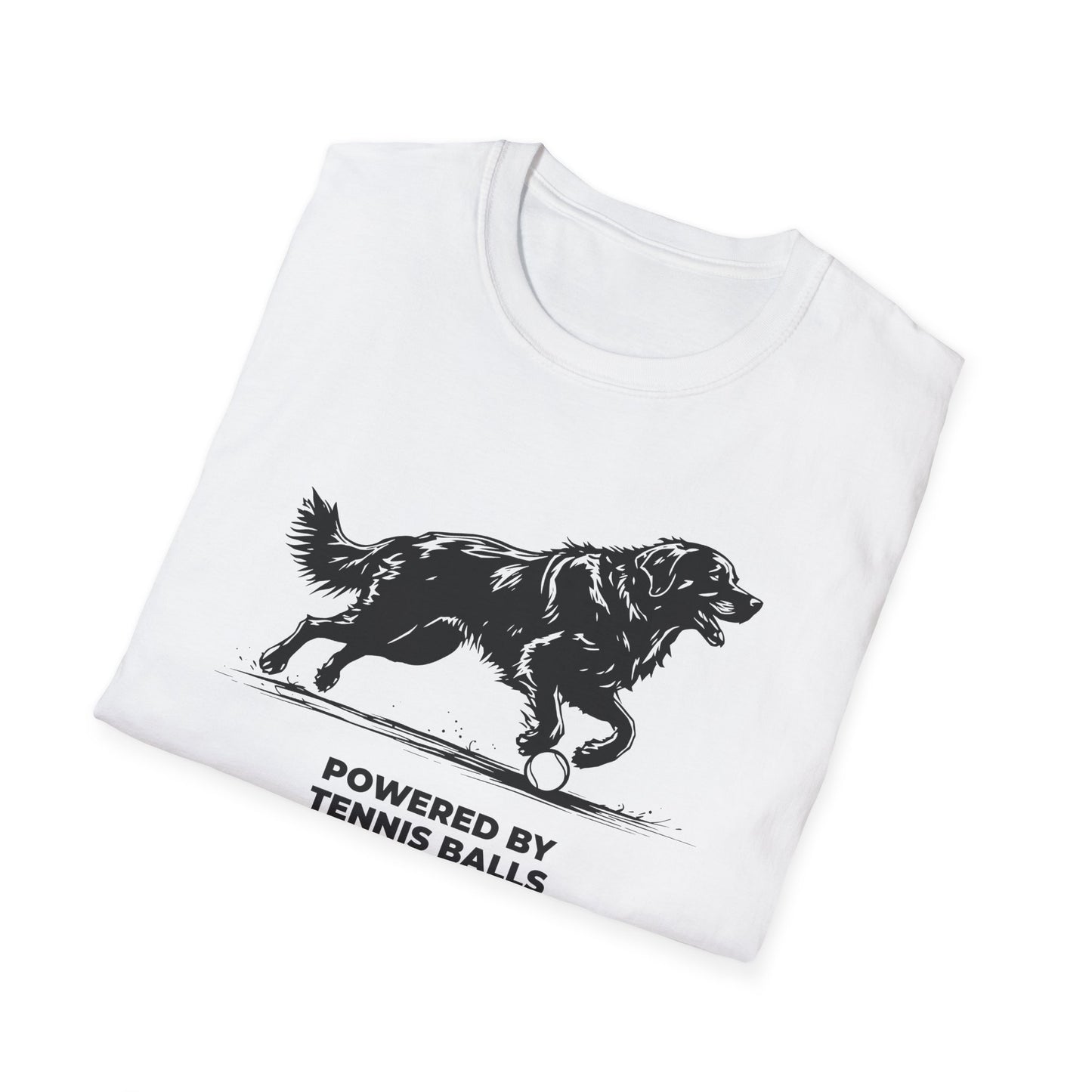 Retriever T‑Shirt — "Powered by Tennis Balls & Chaos" Graphic Tee
