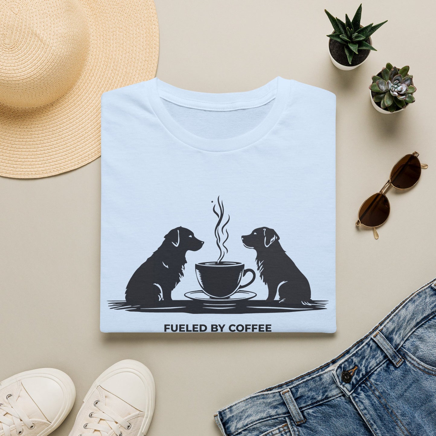 Coffee & Retriever T-Shirt — "Fueled by Coffee & Retriever Energy"