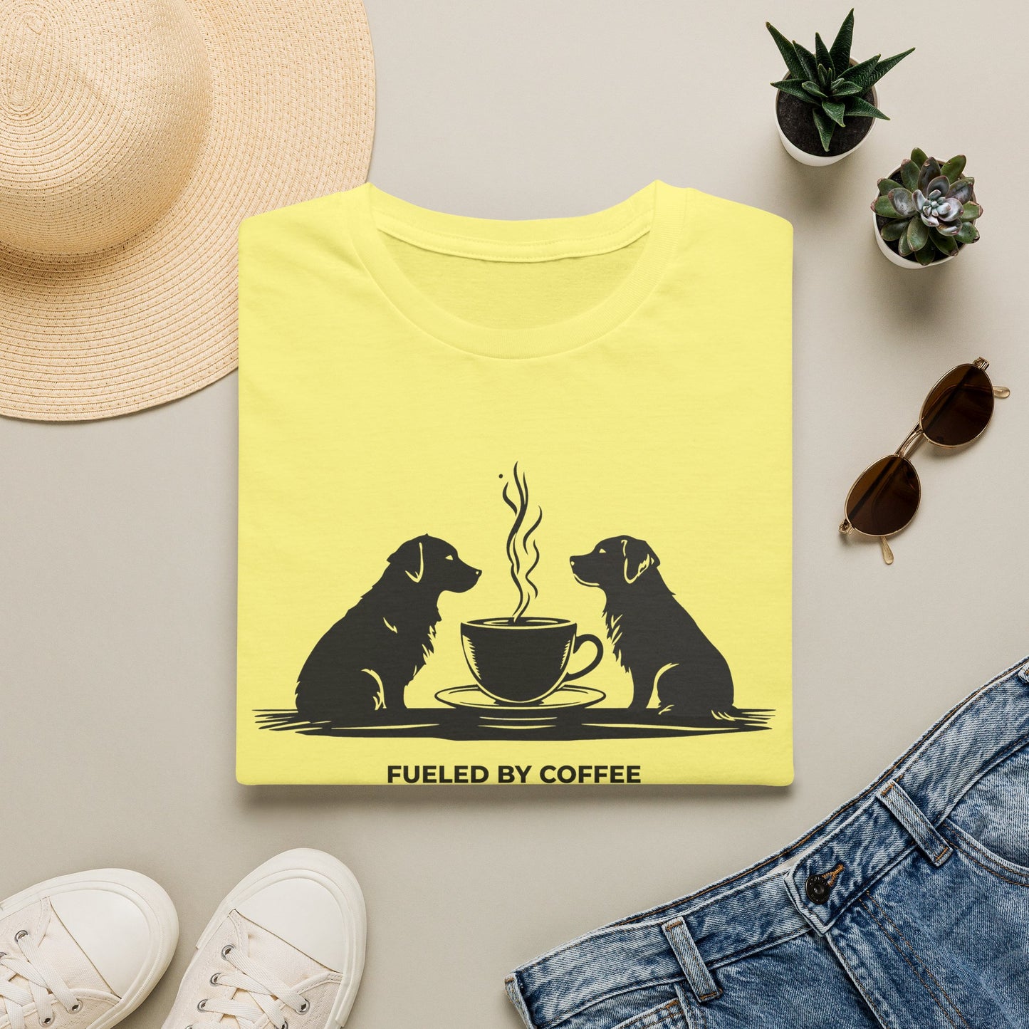 Coffee & Retriever T-Shirt — "Fueled by Coffee & Retriever Energy"