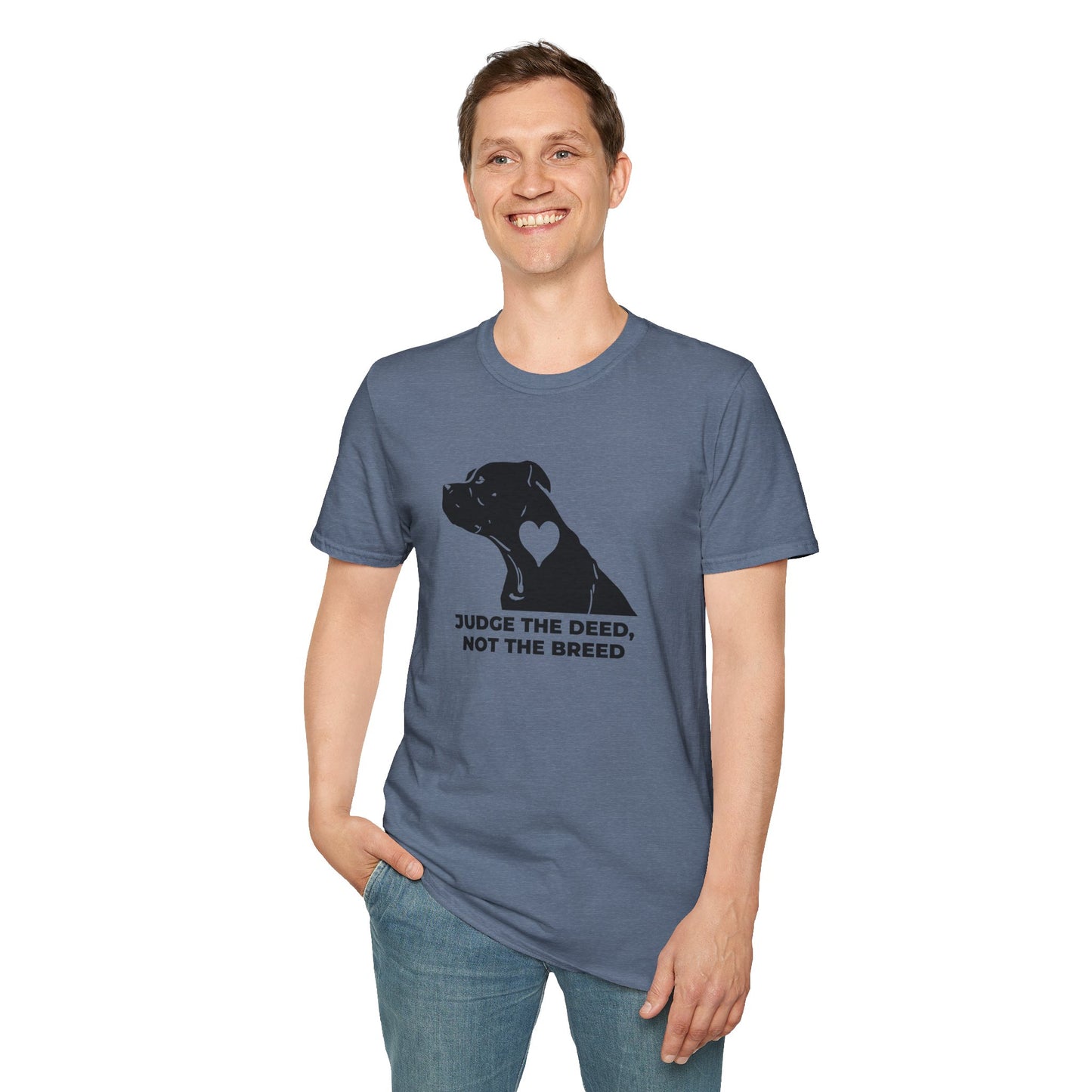 T‑Shirt — “Judge the Deed Not the Breed” Dog Rescue Tee