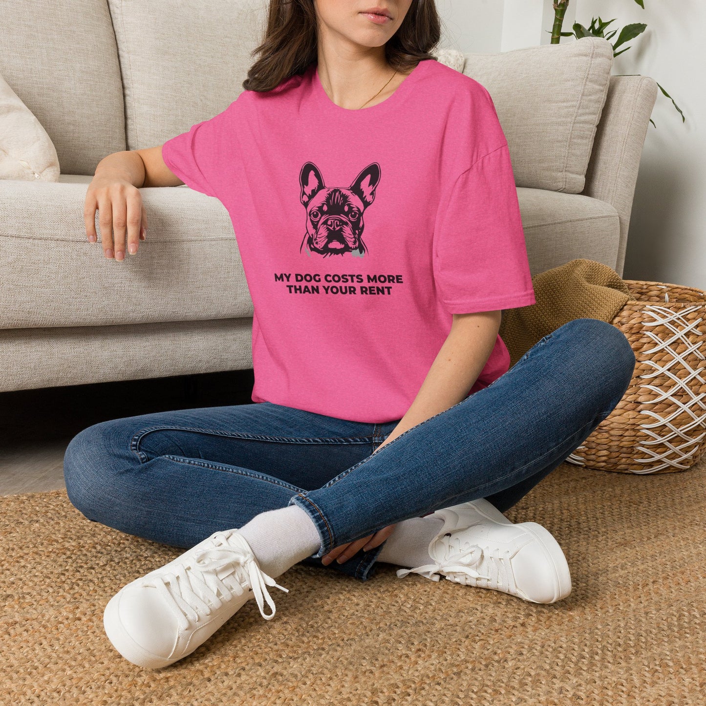 French Bulldog T-Shirt — "My Dog Costs More Than Your Rent" Cute Pet Lover Tee