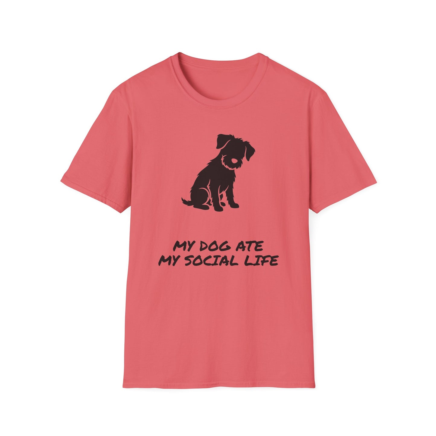 Dog Silhouette T-Shirt — "My Dog Ate My Social Life" Cute Pet Lover Tee
