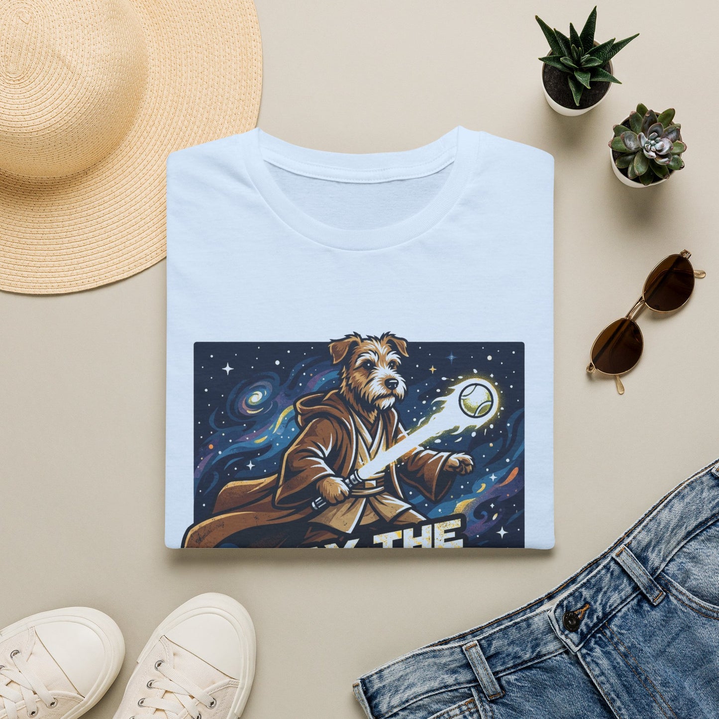 May the Fetch Be With You T-Shirt — Star Wars Dog Jedi Graphic Tee
