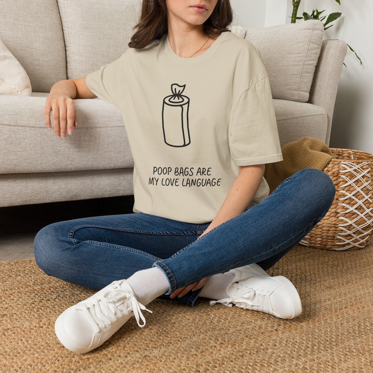 Poop Bags Are My Love Language T‑Shirt — Funny Dog Mom Pet Waste Bag Tee