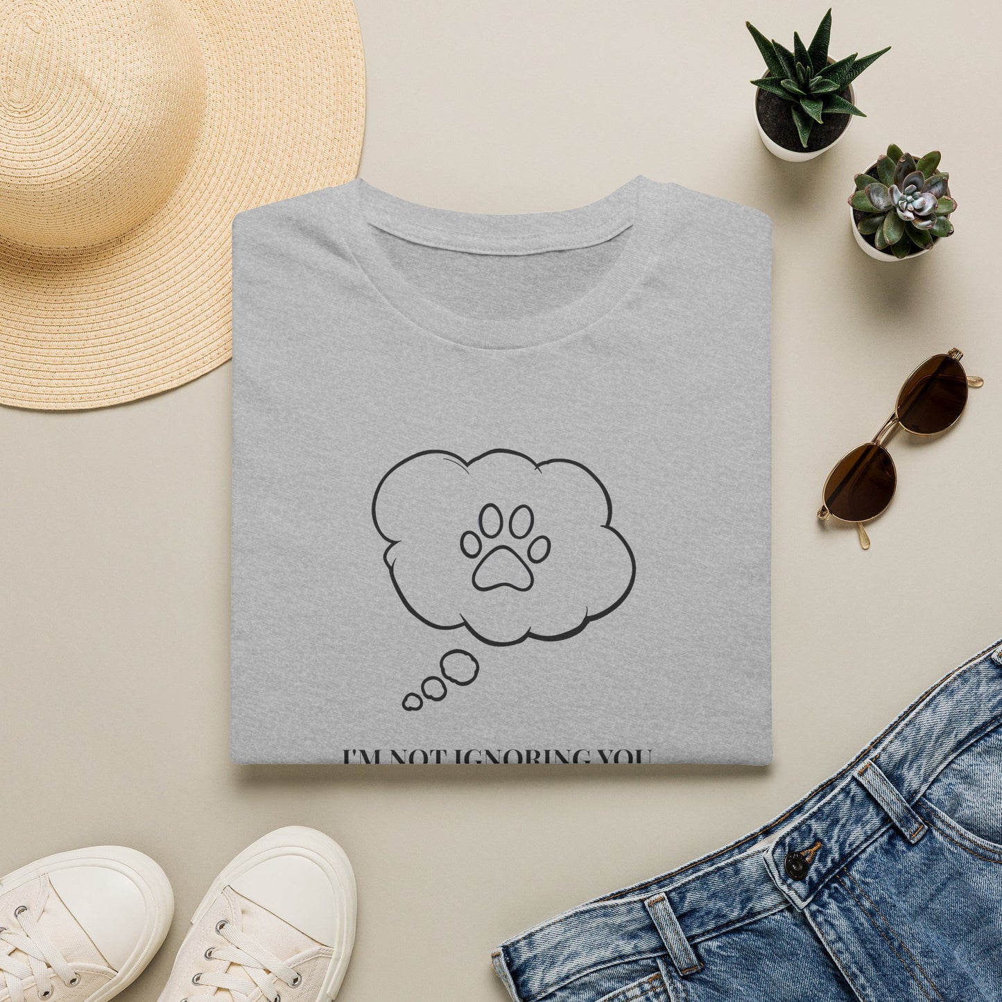 Pet Lover T-Shirt — "I’m Not Ignoring You I’m Thinking About My Dog" Paw Thought Bubble