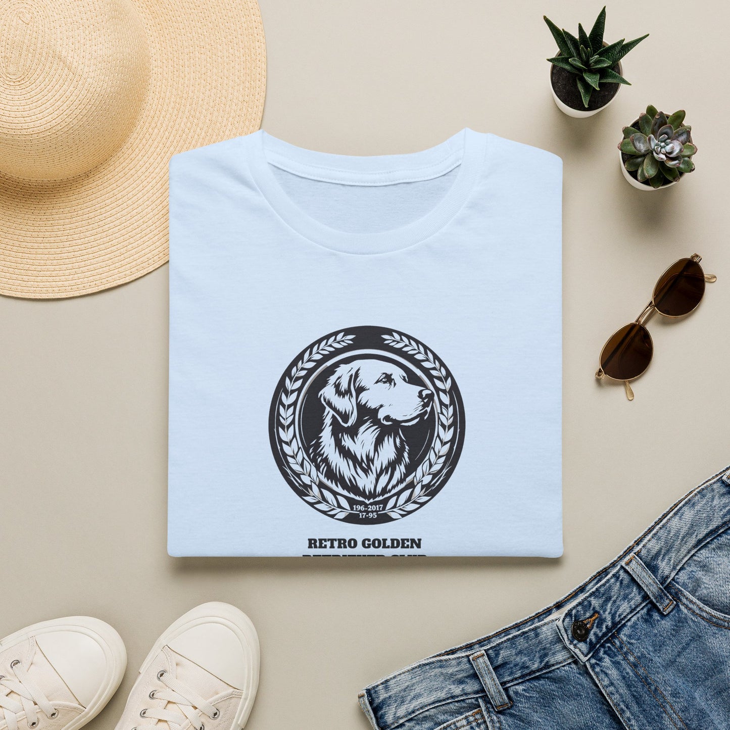 Golden Retriever Logo T-Shirt — Retro Golden Dog Graphic Tee