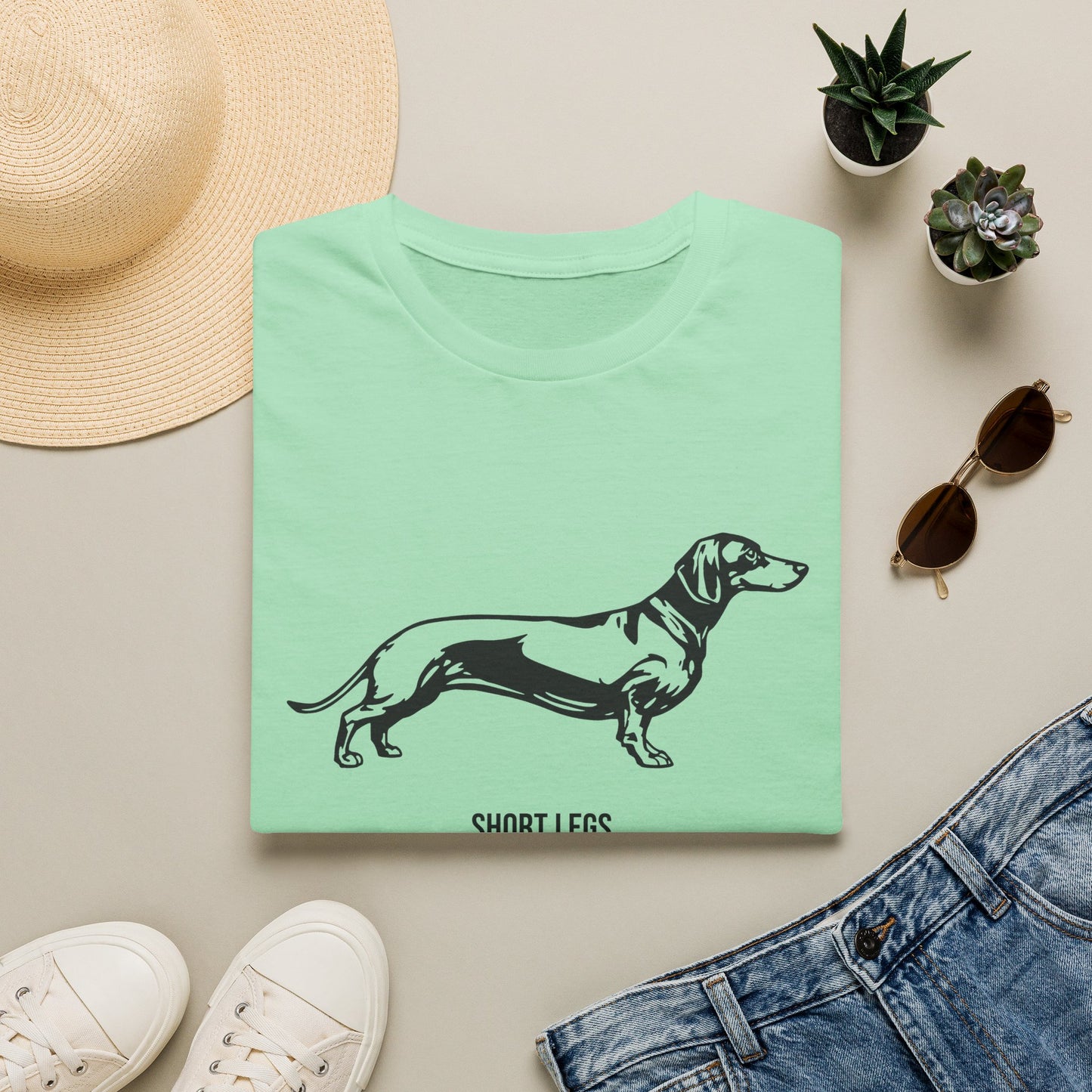 Dachshund Graphic T-Shirt — "Short Legs Big Attitude"