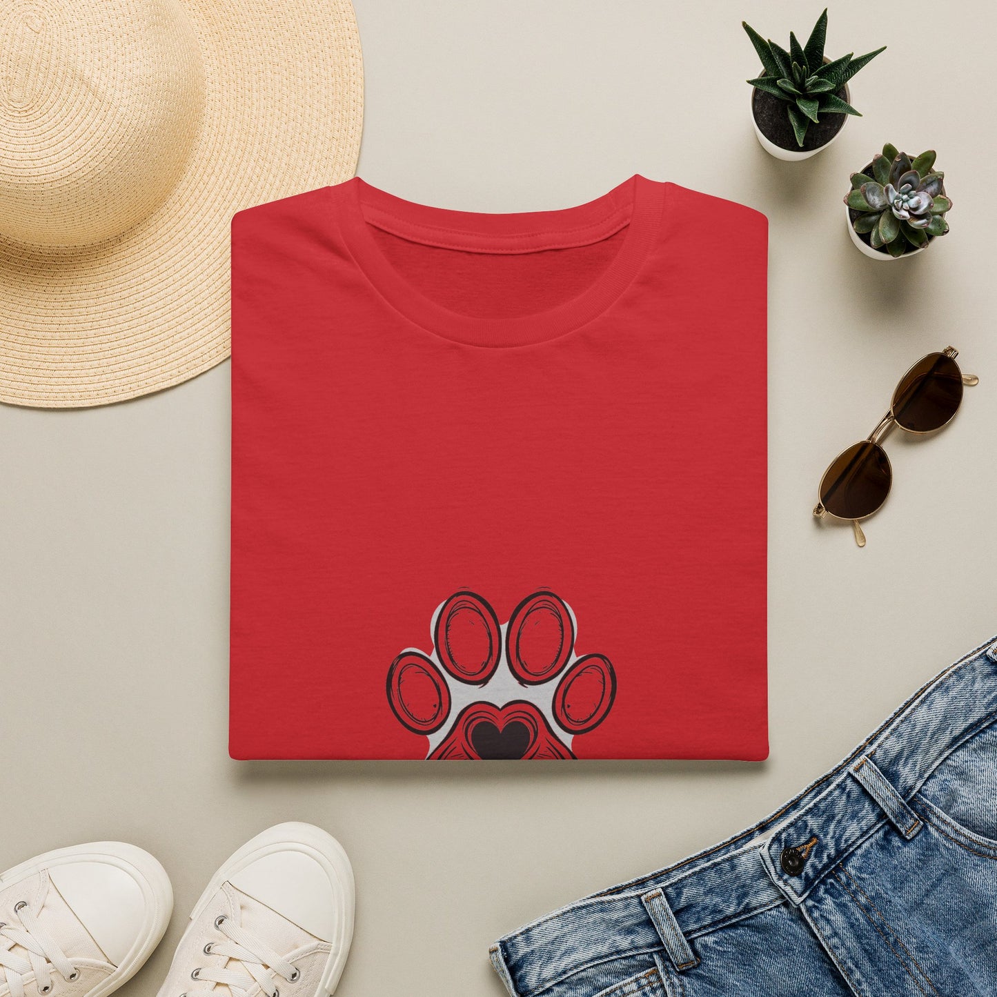 Dog Mom T-Shirt — Cute Paw Print Heart Tee for Pet Lovers