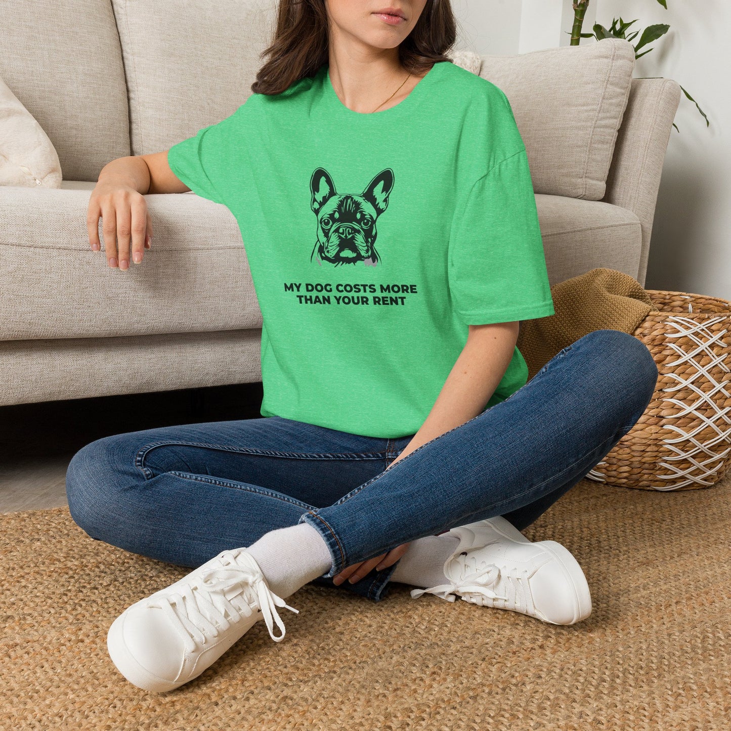 French Bulldog T-Shirt — "My Dog Costs More Than Your Rent" Cute Pet Lover Tee
