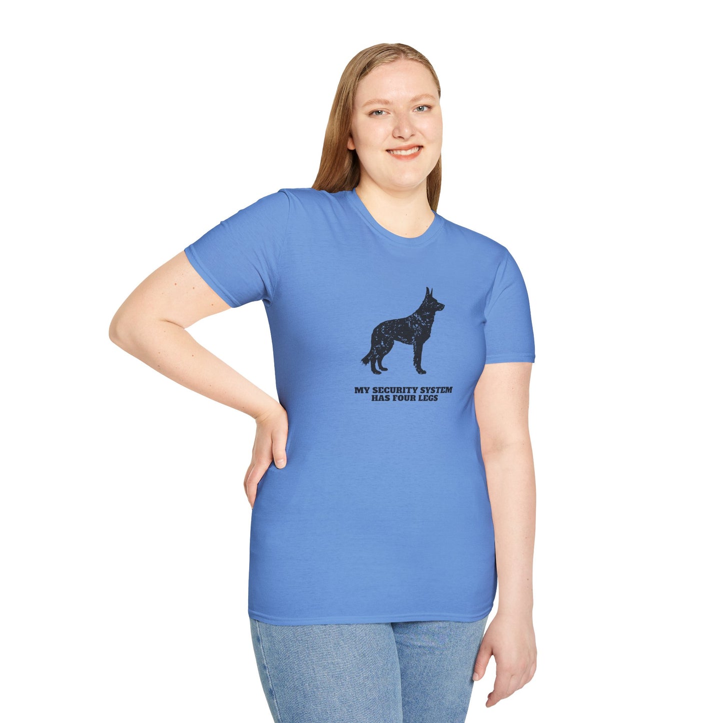 Dog Security T-Shirt — “My Security System Has Four Legs” Graphic Tee