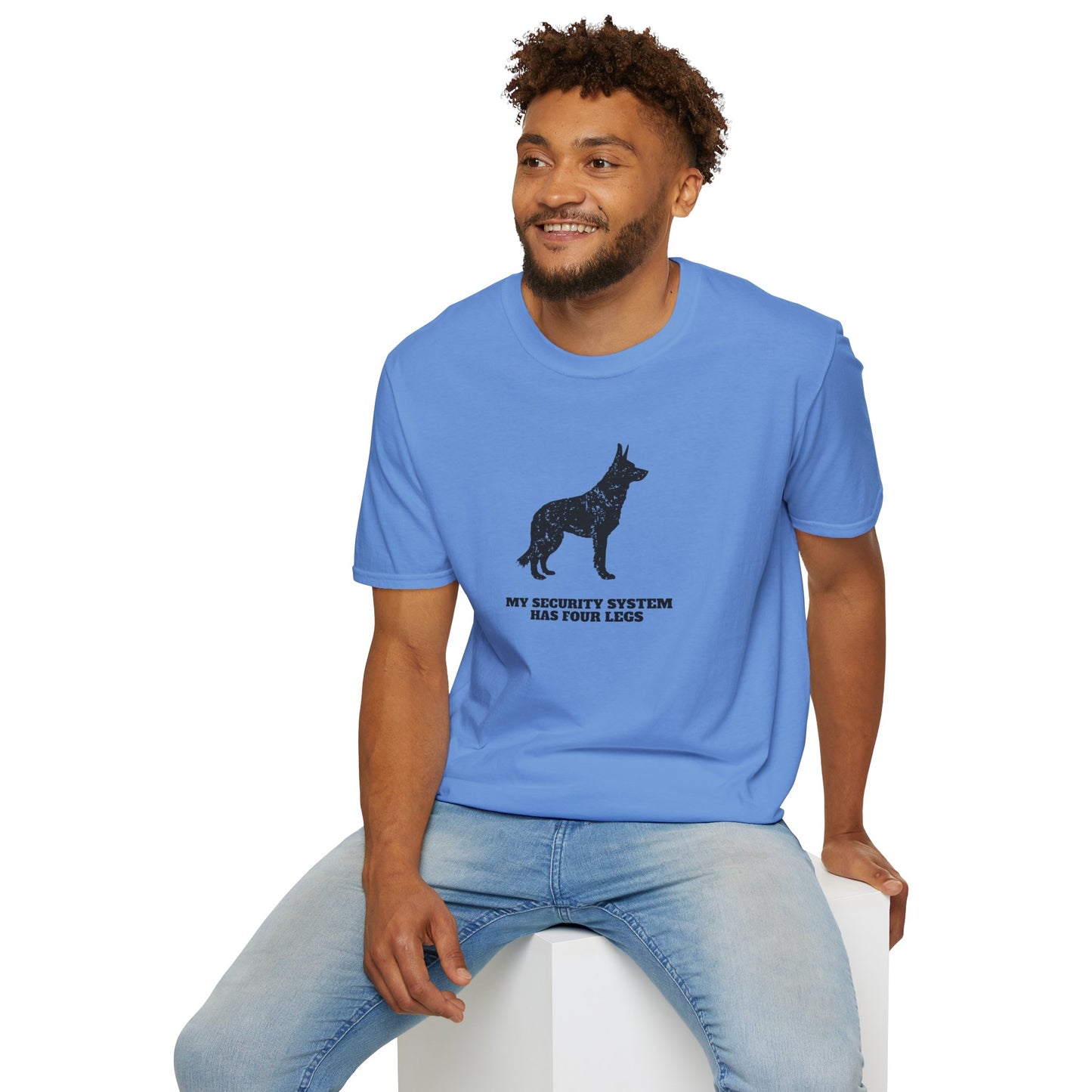 Dog Security T-Shirt — “My Security System Has Four Legs” Graphic Tee