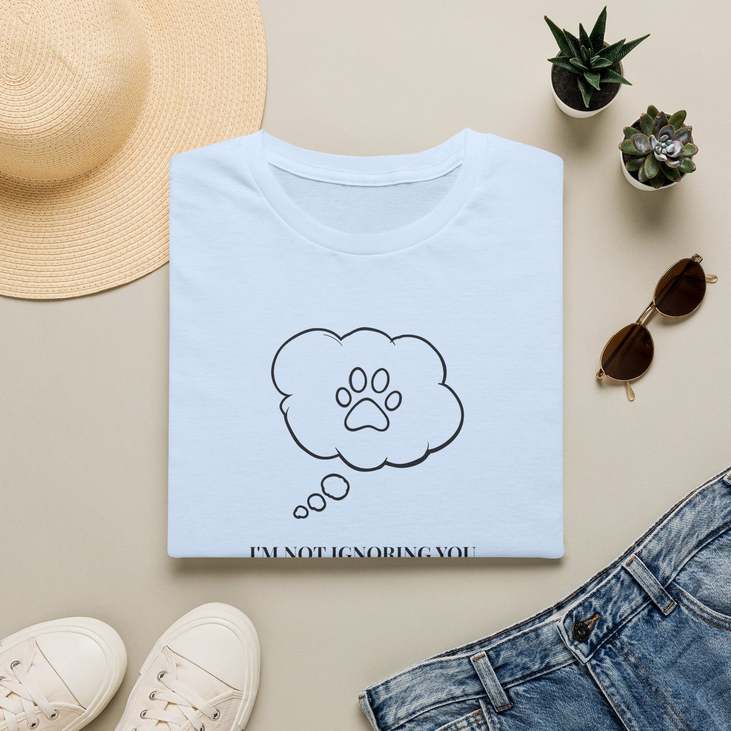 Pet Lover T-Shirt — "I’m Not Ignoring You I’m Thinking About My Dog" Paw Thought Bubble