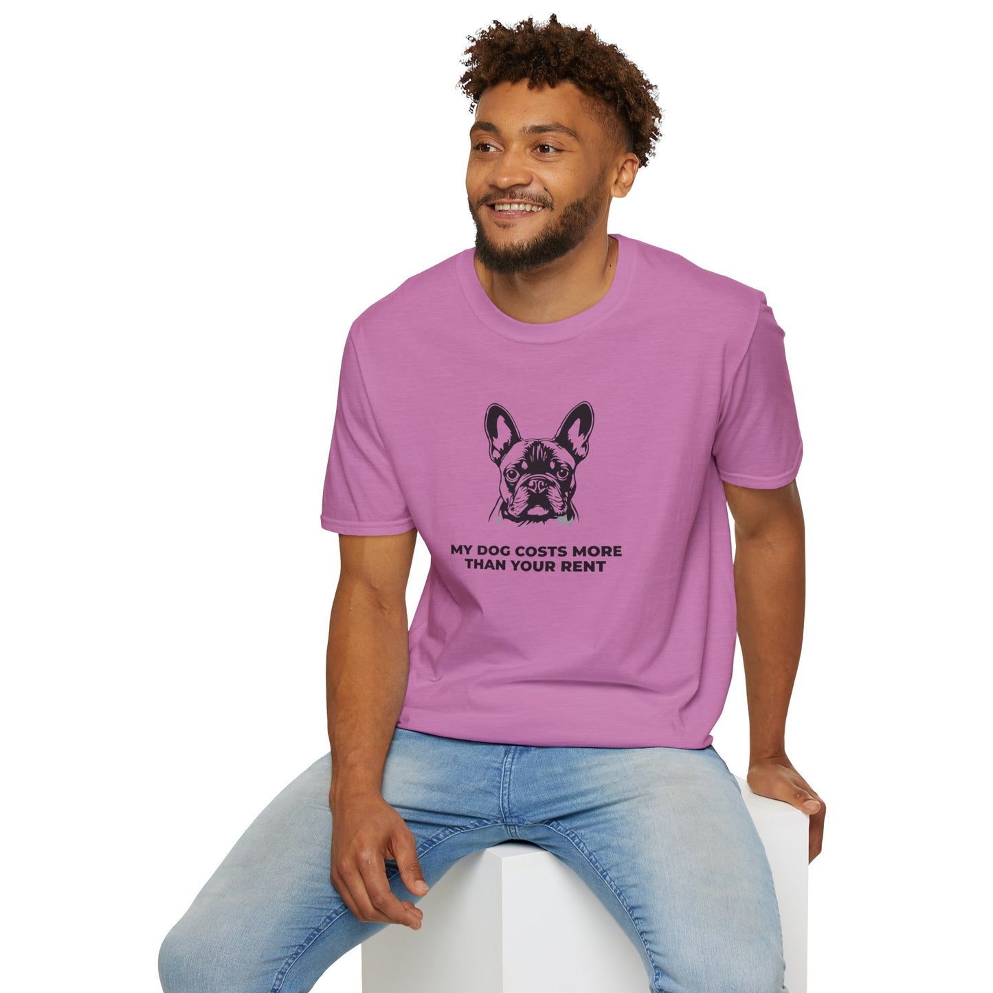 French Bulldog T-Shirt — "My Dog Costs More Than Your Rent" Cute Pet Lover Tee