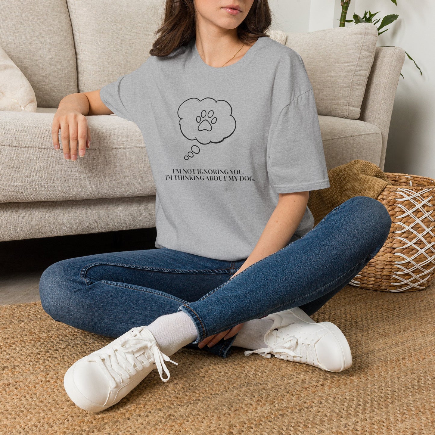 Pet Lover T-Shirt — "I’m Not Ignoring You I’m Thinking About My Dog" Paw Thought Bubble