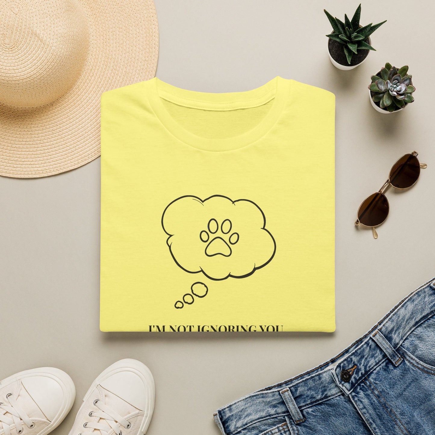 Pet Lover T-Shirt — "I’m Not Ignoring You I’m Thinking About My Dog" Paw Thought Bubble
