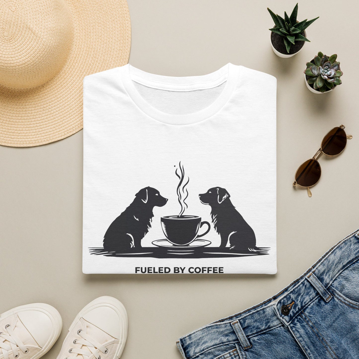 Coffee & Retriever T-Shirt — "Fueled by Coffee & Retriever Energy"
