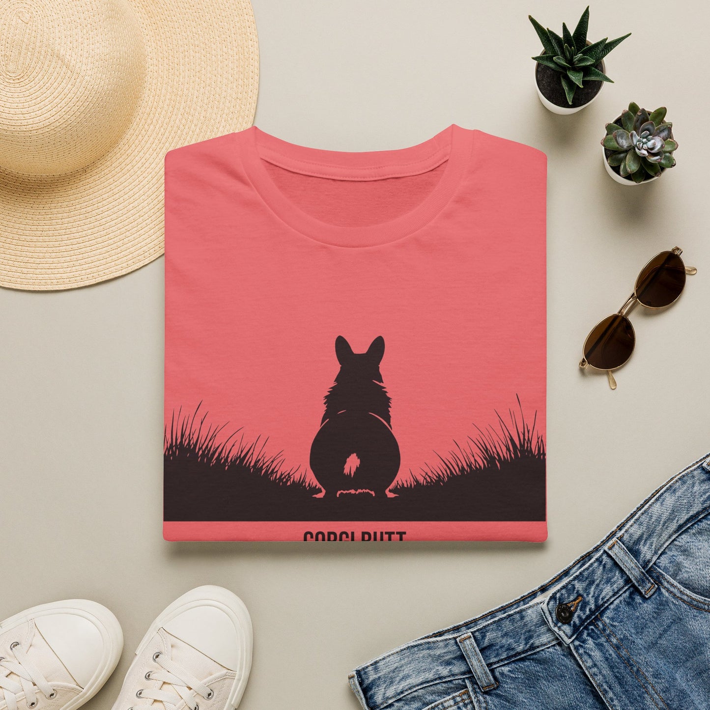 Corgi Butt T-Shirt — Cute Silhouette Dog Tee for Corgi Lovers