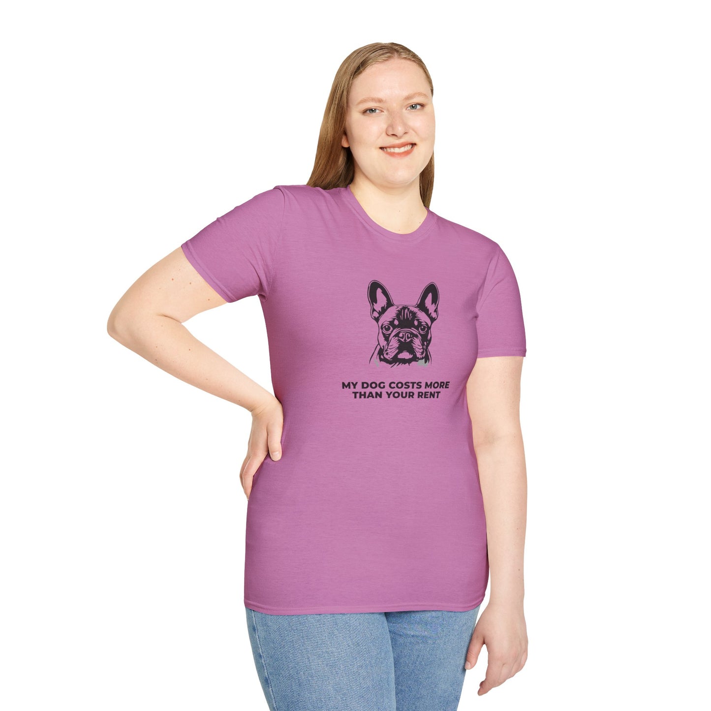 French Bulldog T-Shirt — "My Dog Costs More Than Your Rent" Cute Pet Lover Tee