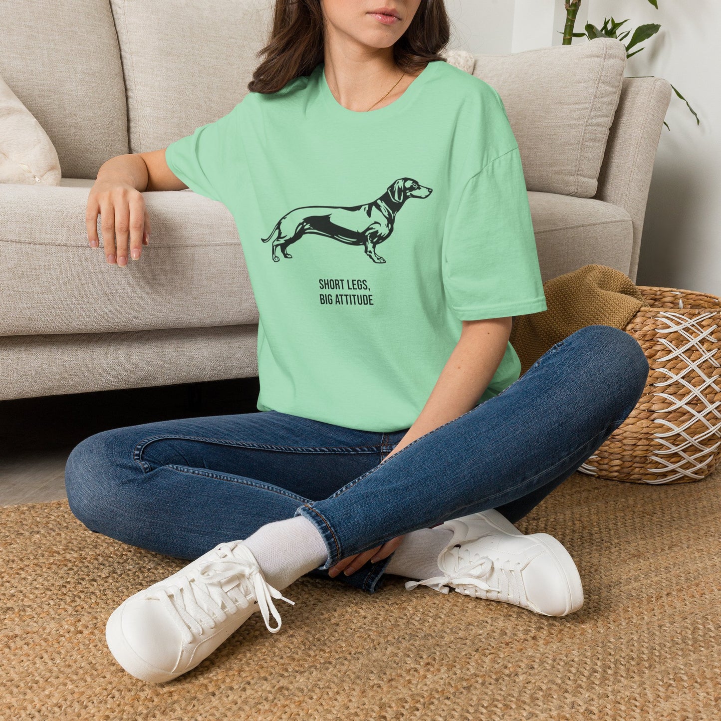 Dachshund Graphic T-Shirt — "Short Legs Big Attitude"