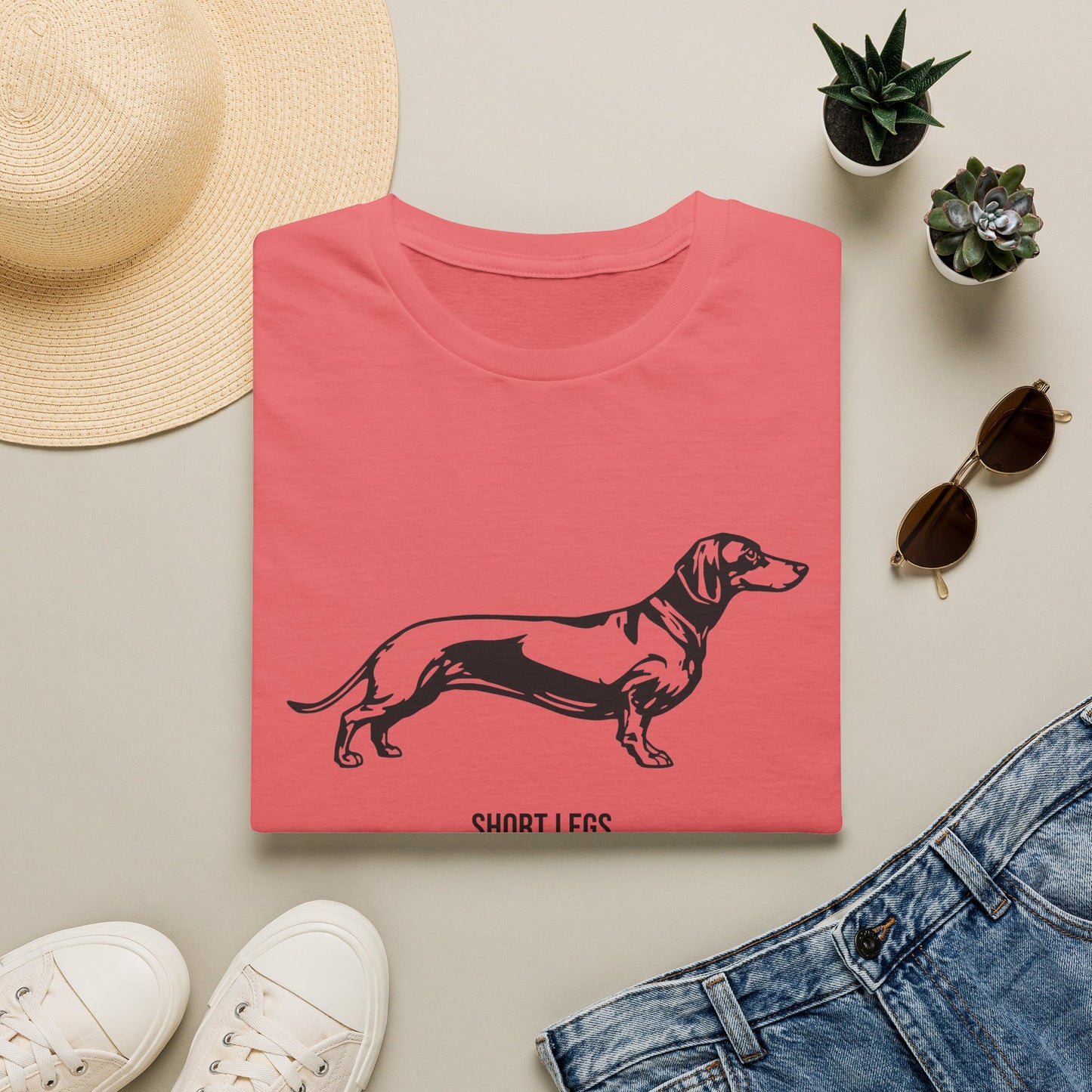 Dachshund Graphic T-Shirt — "Short Legs Big Attitude"
