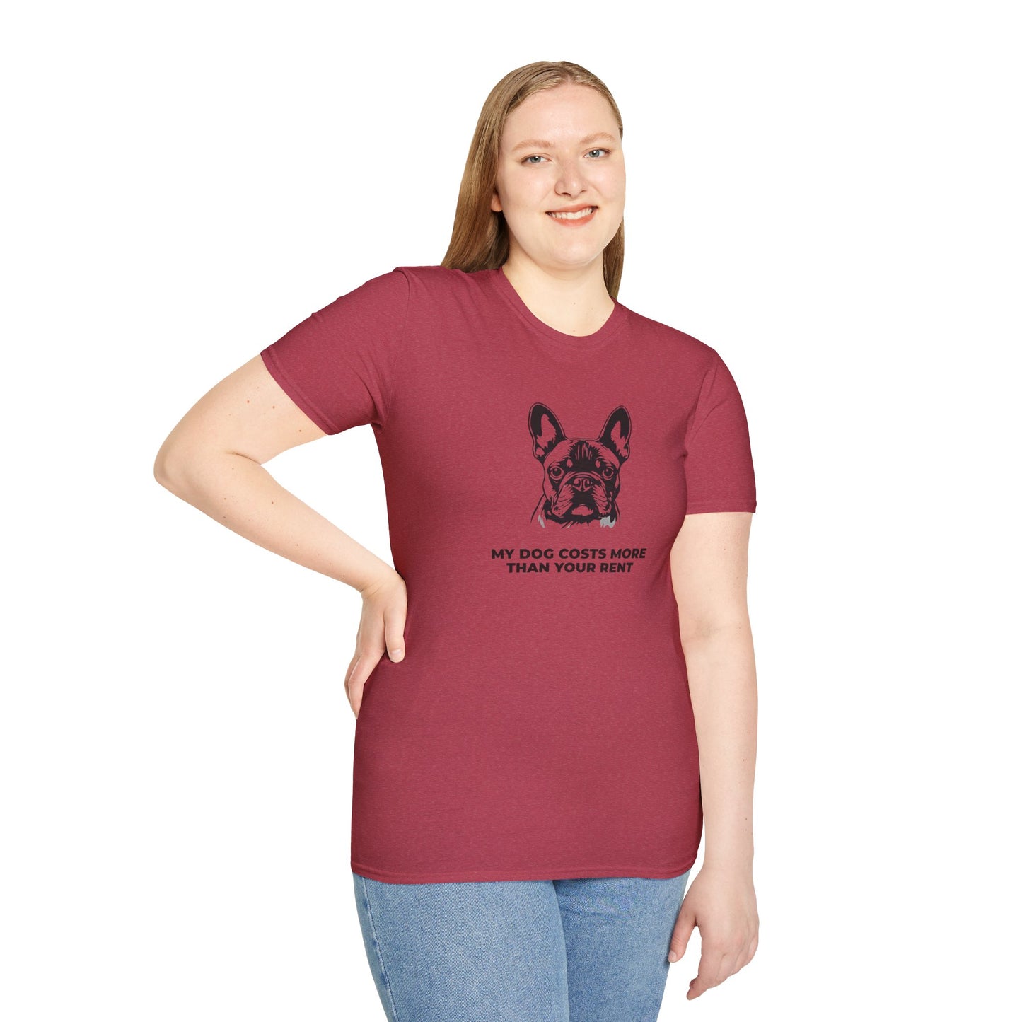 French Bulldog T-Shirt — "My Dog Costs More Than Your Rent" Cute Pet Lover Tee