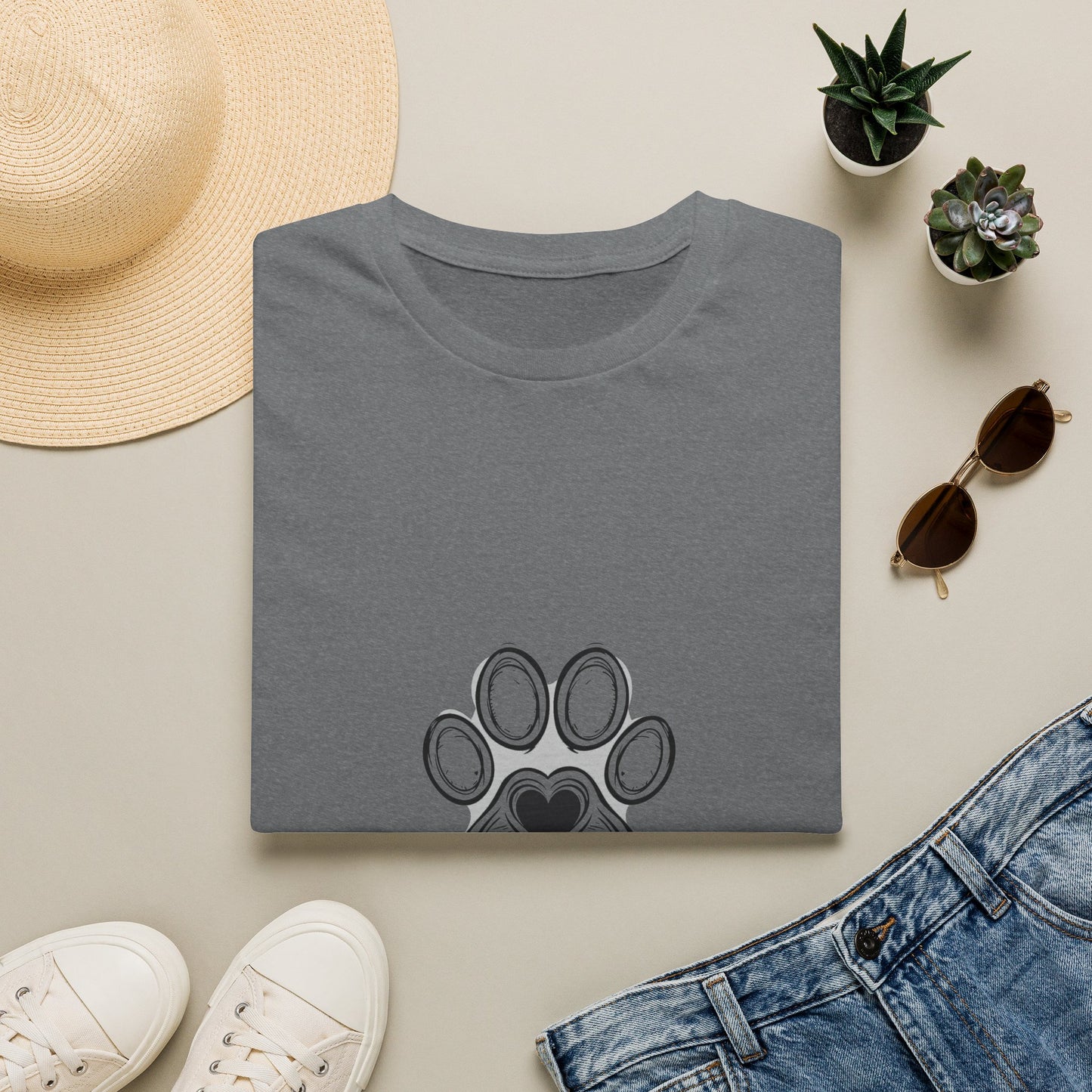 Dog Mom T-Shirt — Cute Paw Print Heart Tee for Pet Lovers