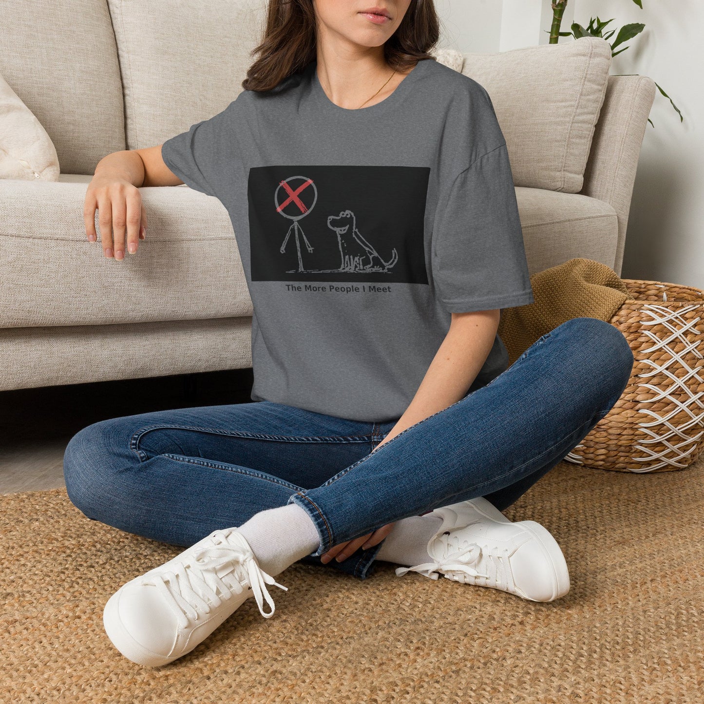 'The More People I Meet' Funny Dog Graphic Tee