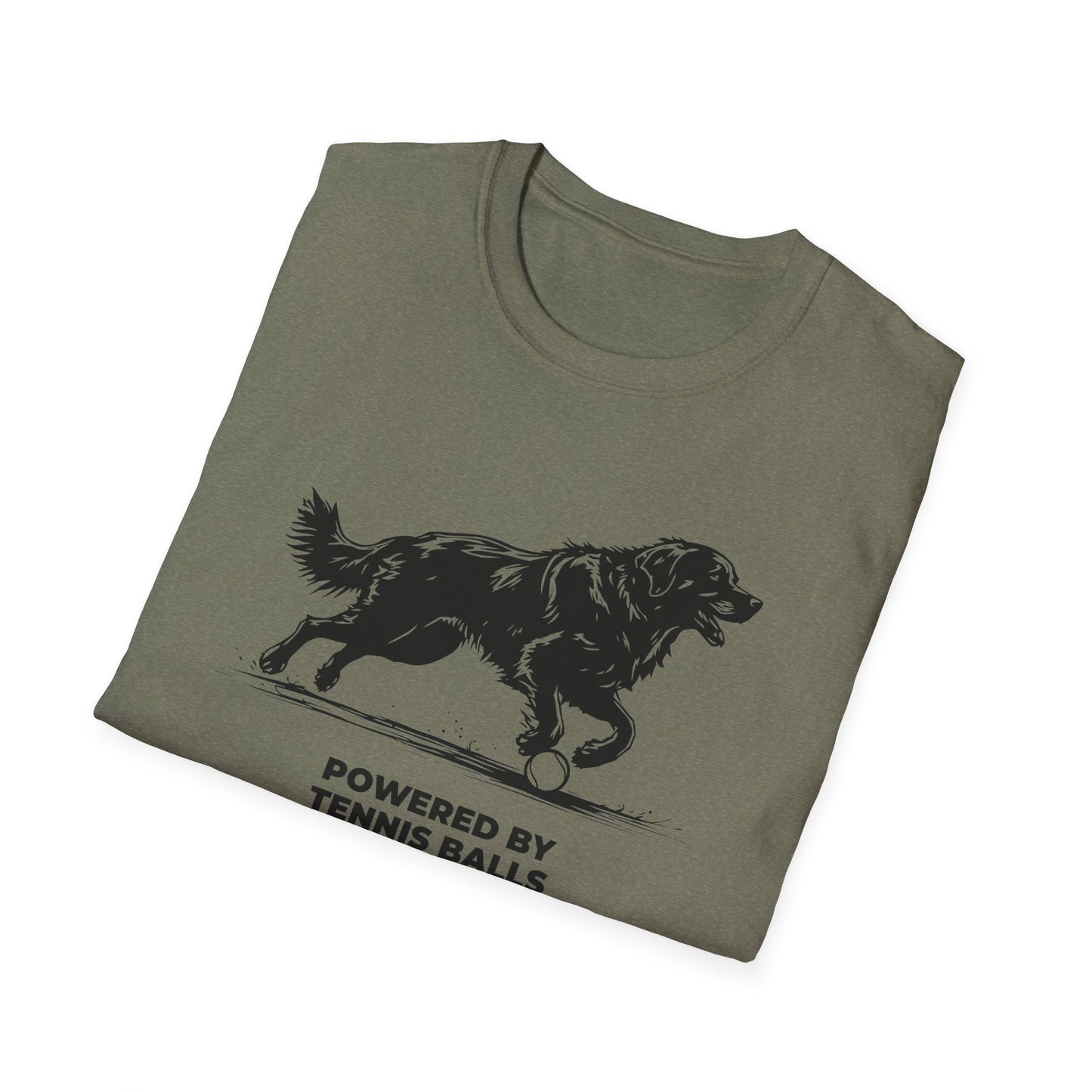 Retriever T‑Shirt — "Powered by Tennis Balls & Chaos" Graphic Tee