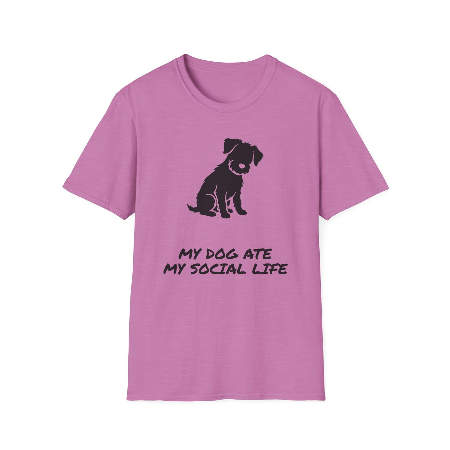 Dog Silhouette T-Shirt — "My Dog Ate My Social Life" Cute Pet Lover Tee