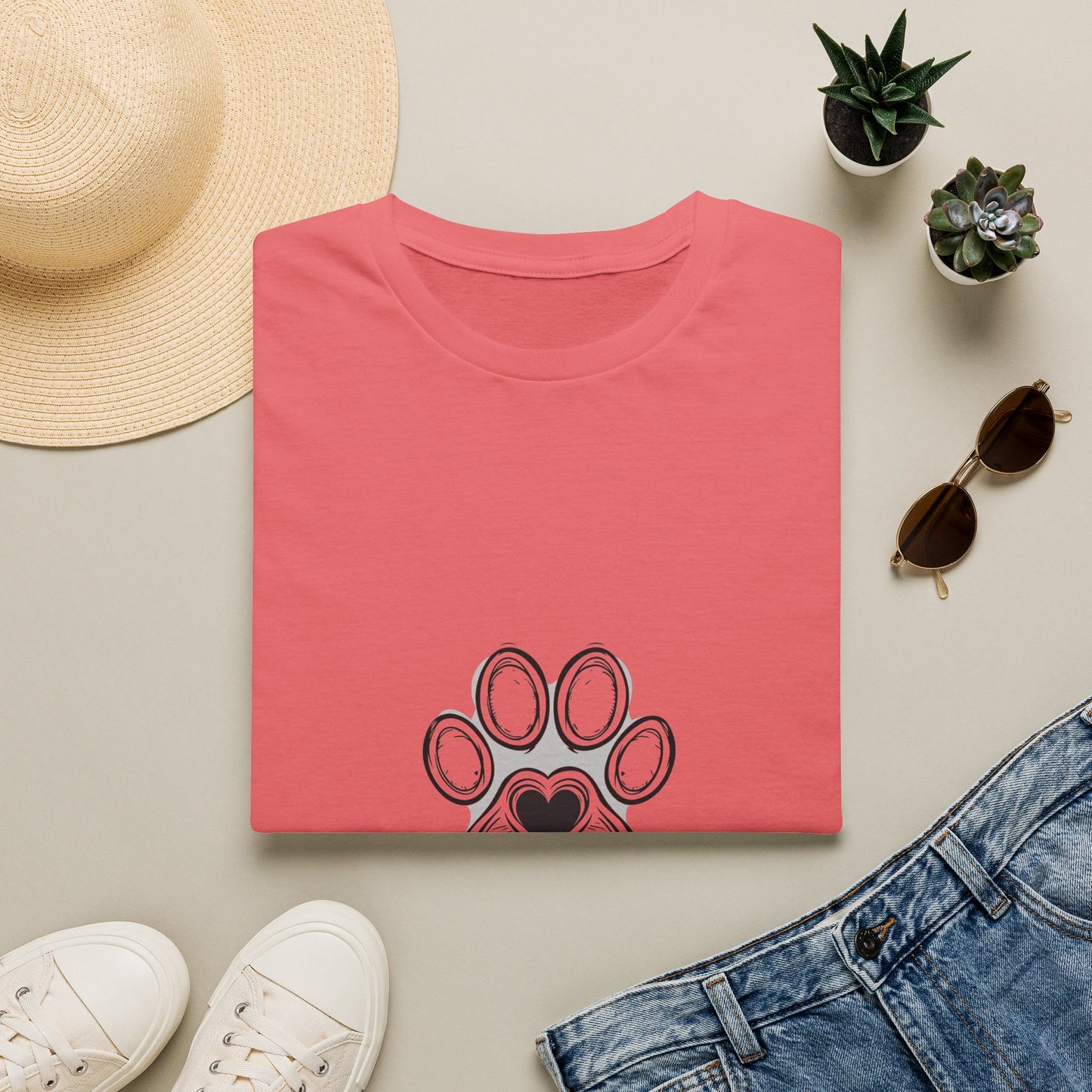 Dog Mom T-Shirt — Cute Paw Print Heart Tee for Pet Lovers