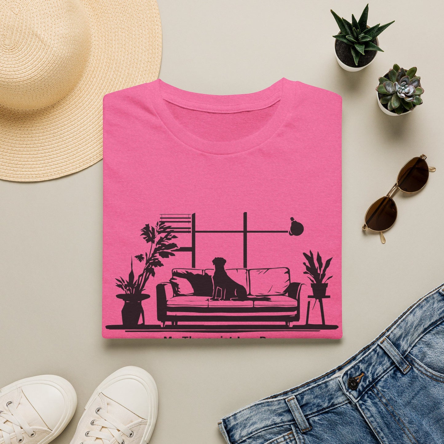 Dog Lover T‑Shirt — "My Therapist is a Dog" Living Room Silhouette Tee