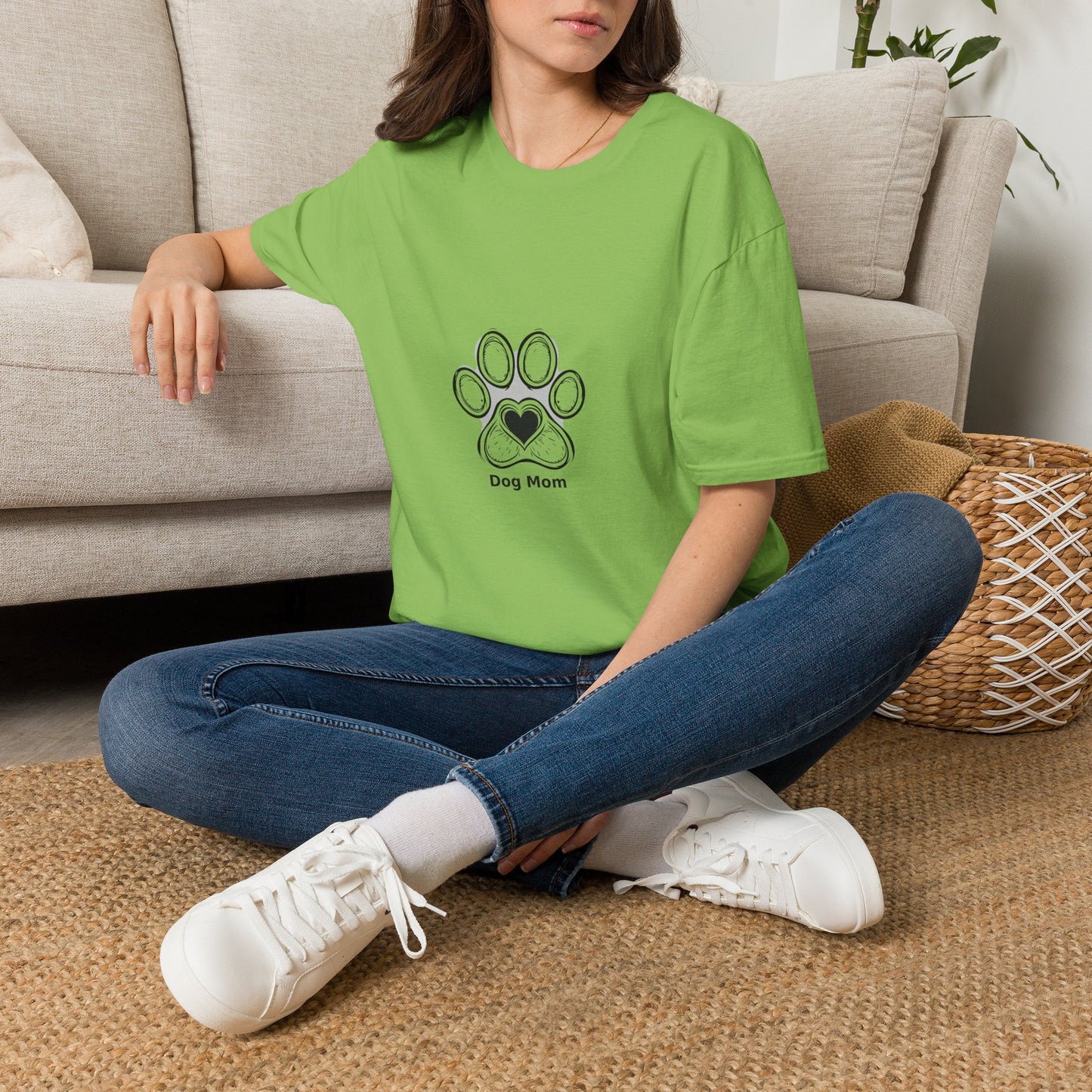 Dog Mom T-Shirt — Cute Paw Print Heart Tee for Pet Lovers