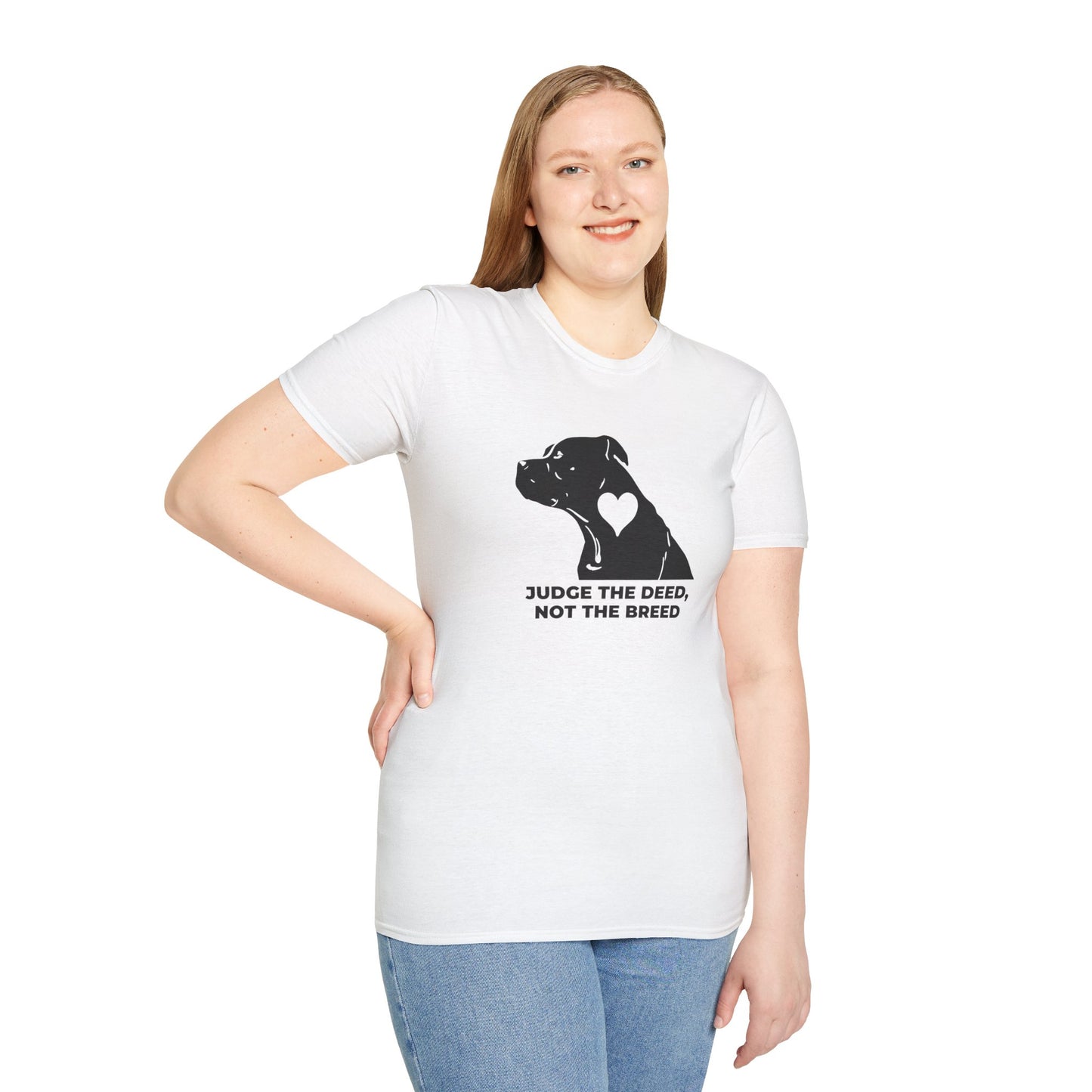 T‑Shirt — “Judge the Deed Not the Breed” Dog Rescue Tee