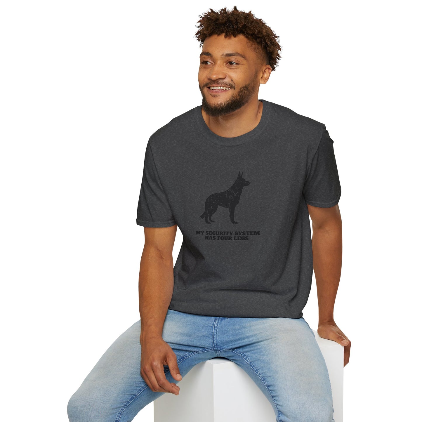 Dog Security T-Shirt — “My Security System Has Four Legs” Graphic Tee