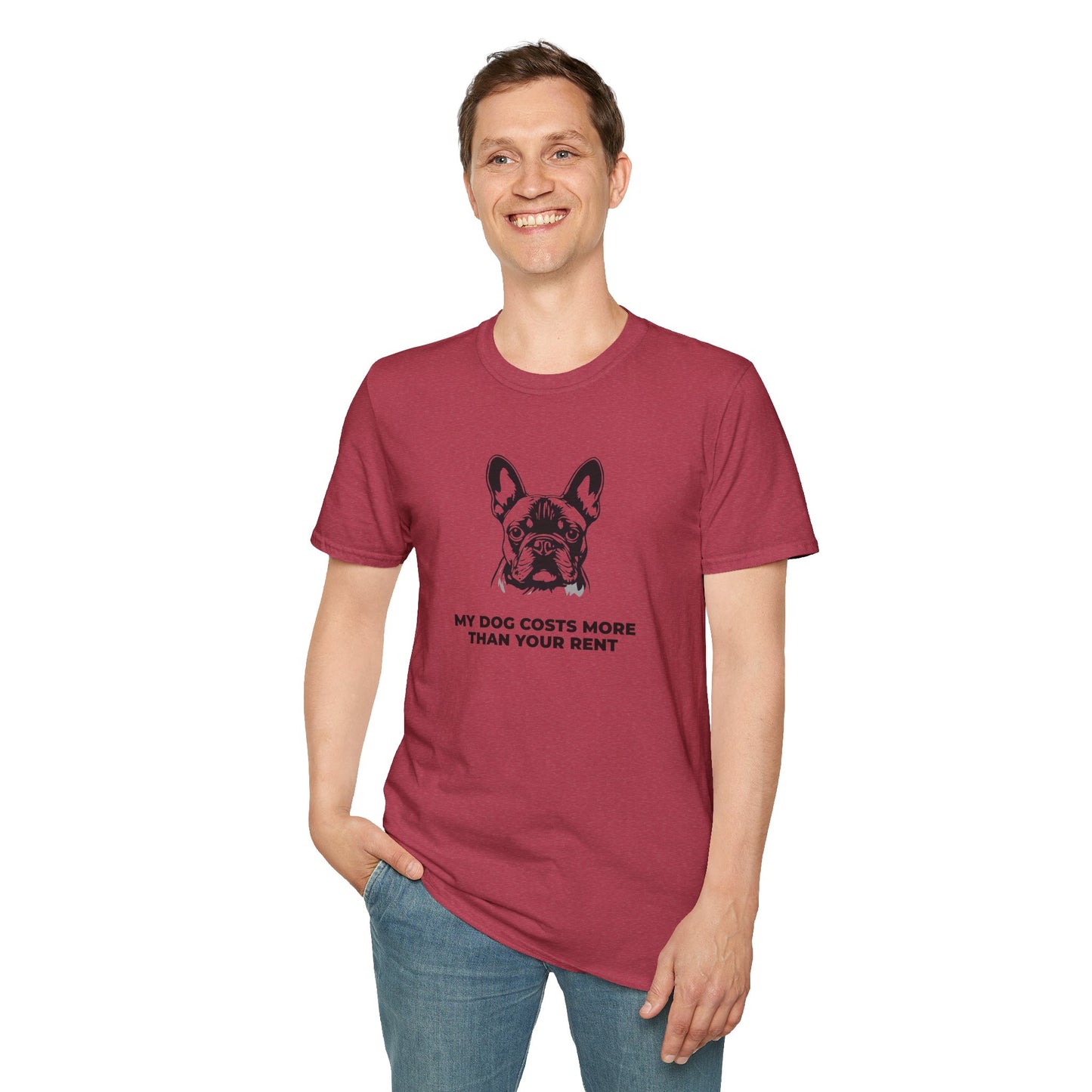 French Bulldog T-Shirt — "My Dog Costs More Than Your Rent" Cute Pet Lover Tee