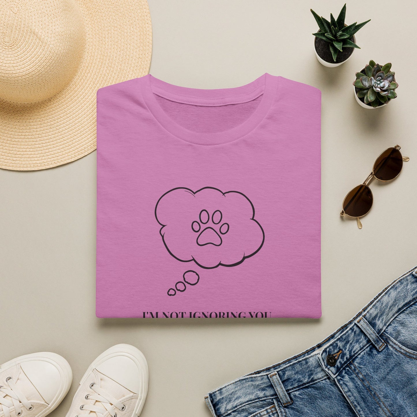 Pet Lover T-Shirt — "I’m Not Ignoring You I’m Thinking About My Dog" Paw Thought Bubble