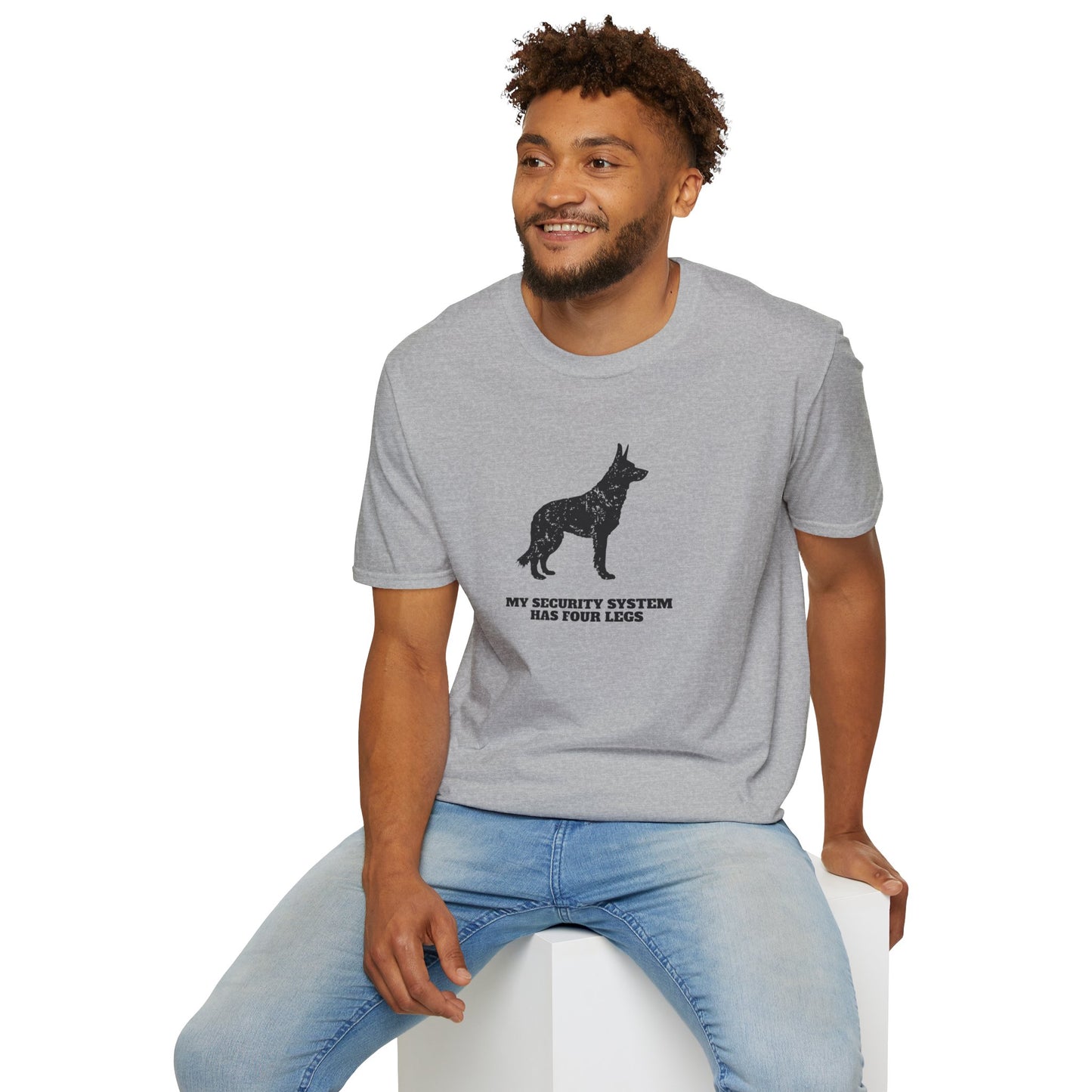 Dog Security T-Shirt — “My Security System Has Four Legs” Graphic Tee