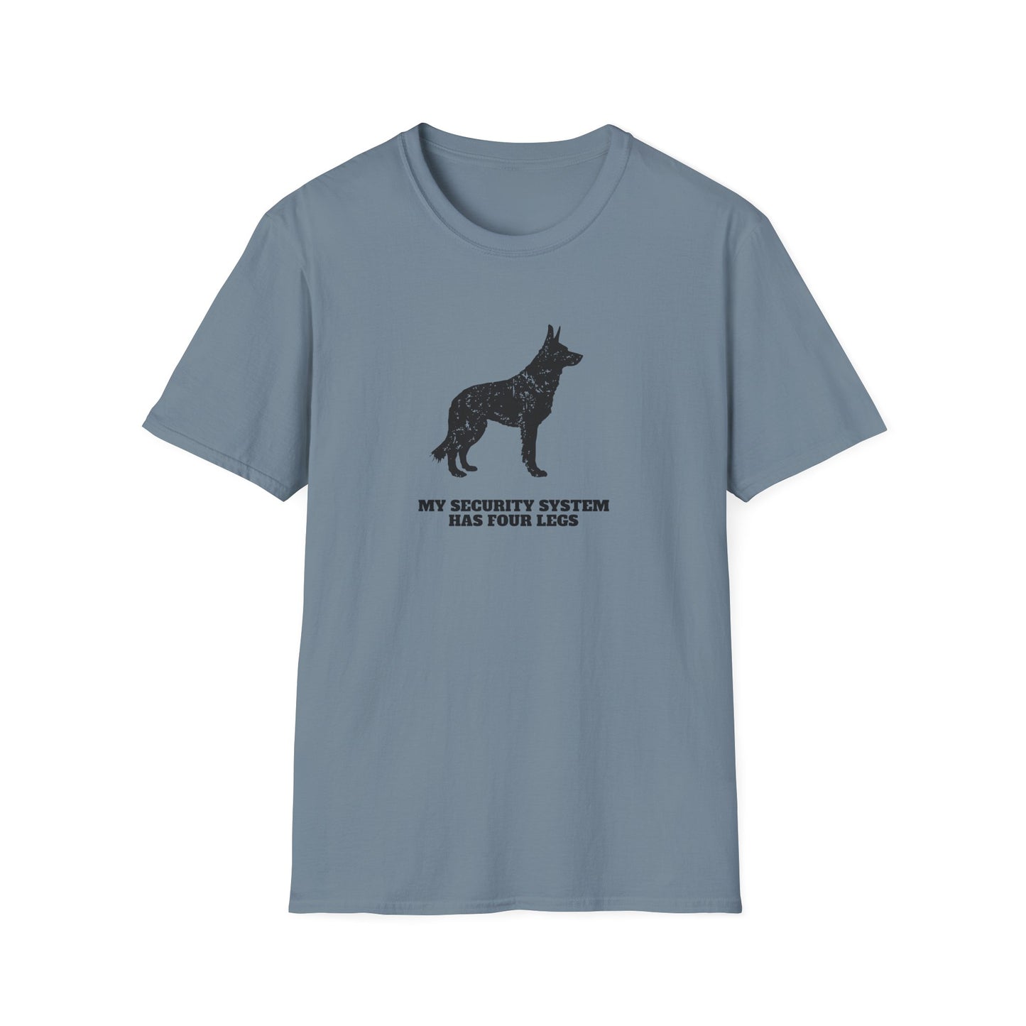 Dog Security T-Shirt — “My Security System Has Four Legs” Graphic Tee