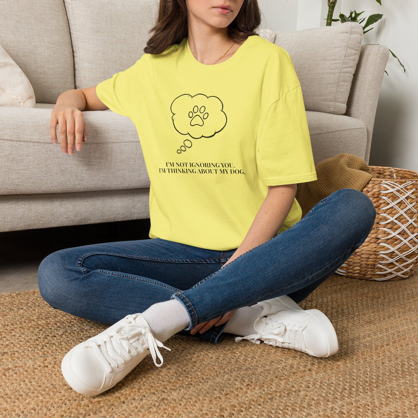 Pet Lover T-Shirt — "I’m Not Ignoring You I’m Thinking About My Dog" Paw Thought Bubble