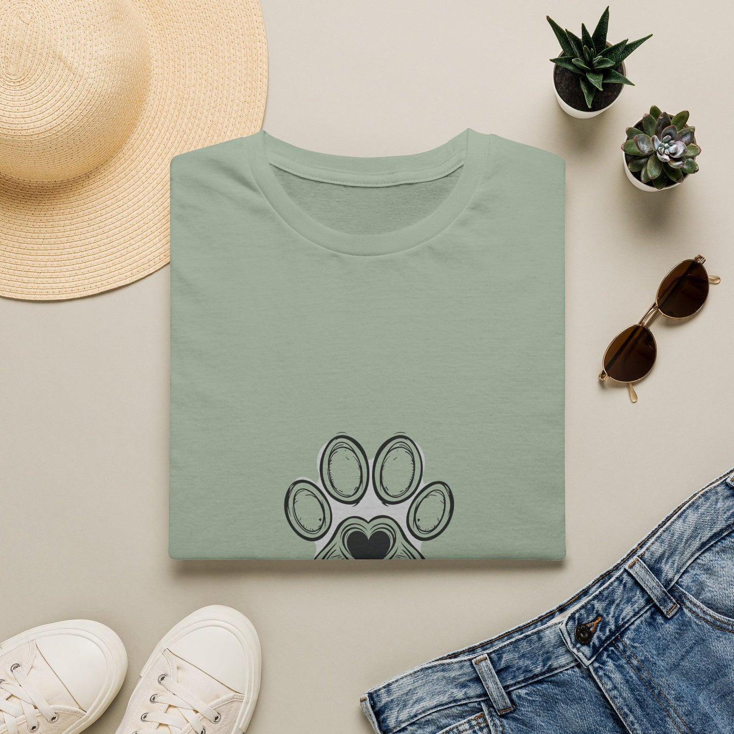 Dog Mom T-Shirt — Cute Paw Print Heart Tee for Pet Lovers