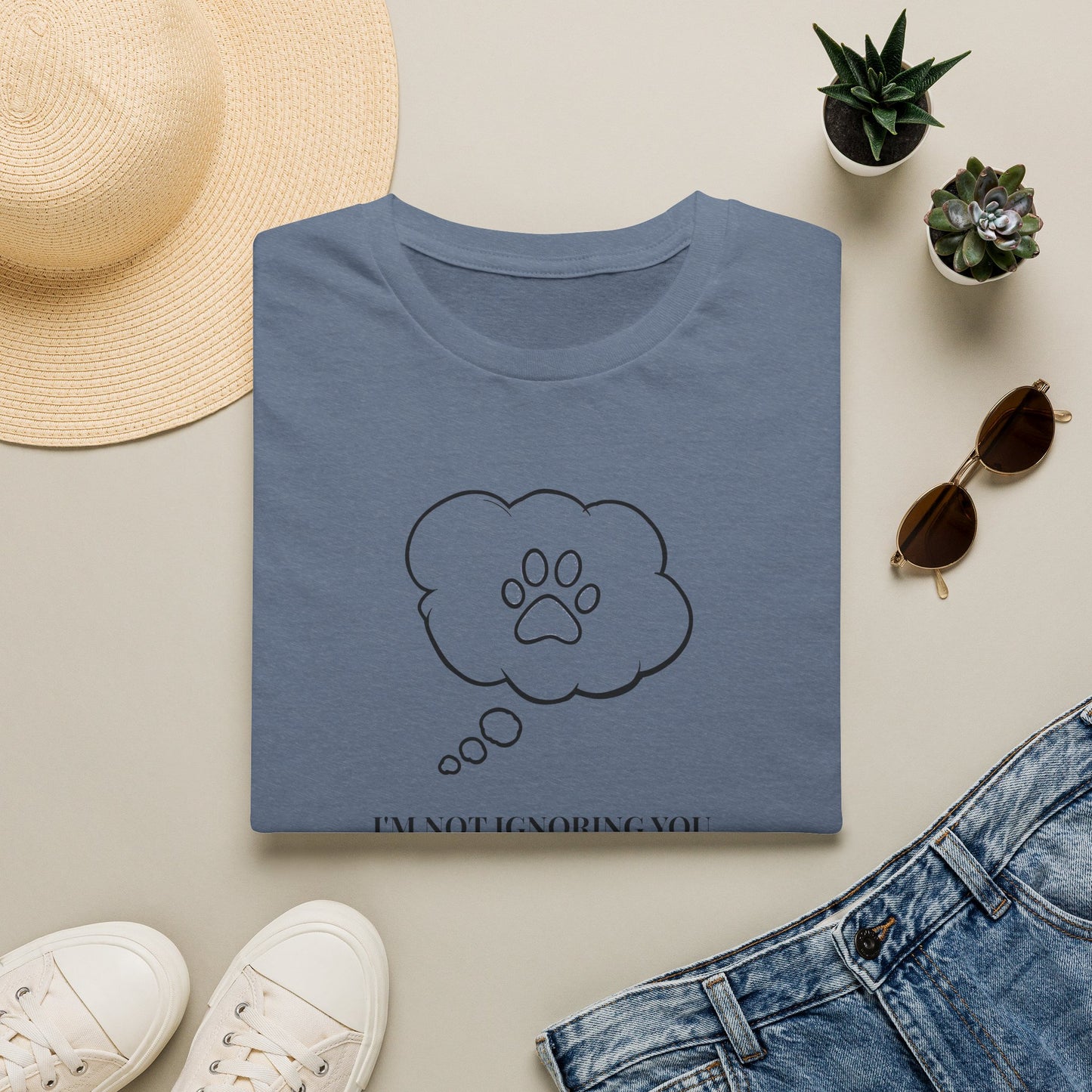 Pet Lover T-Shirt — "I’m Not Ignoring You I’m Thinking About My Dog" Paw Thought Bubble