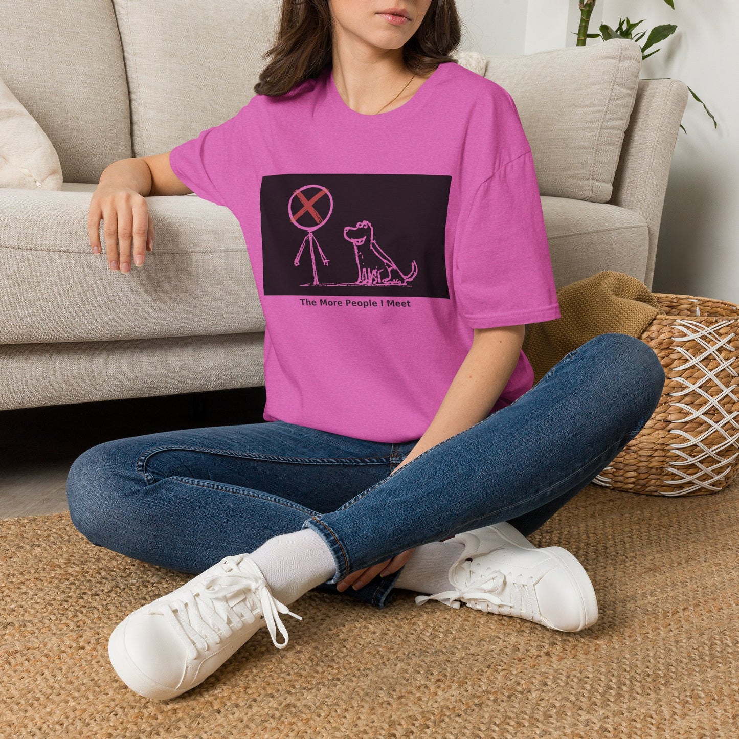 'The More People I Meet' Funny Dog Graphic Tee