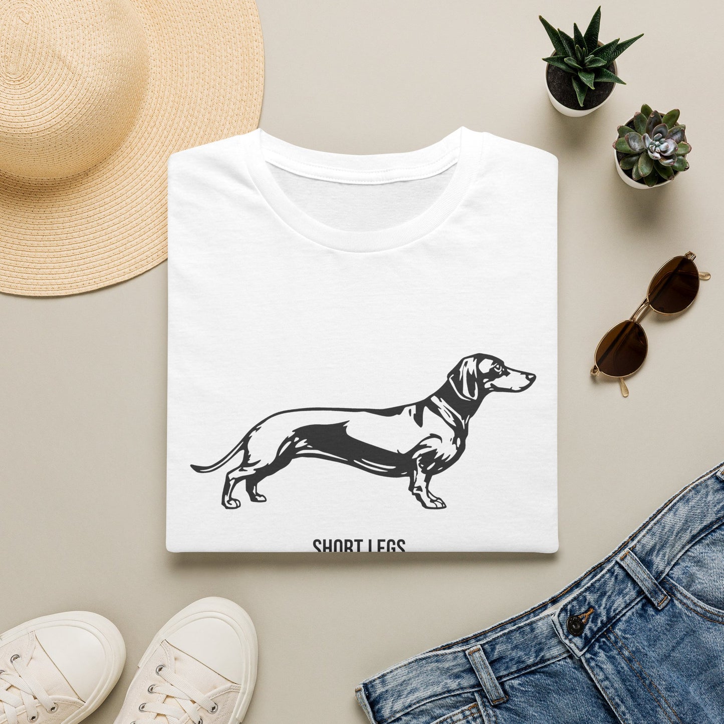 Dachshund Graphic T-Shirt — "Short Legs Big Attitude"