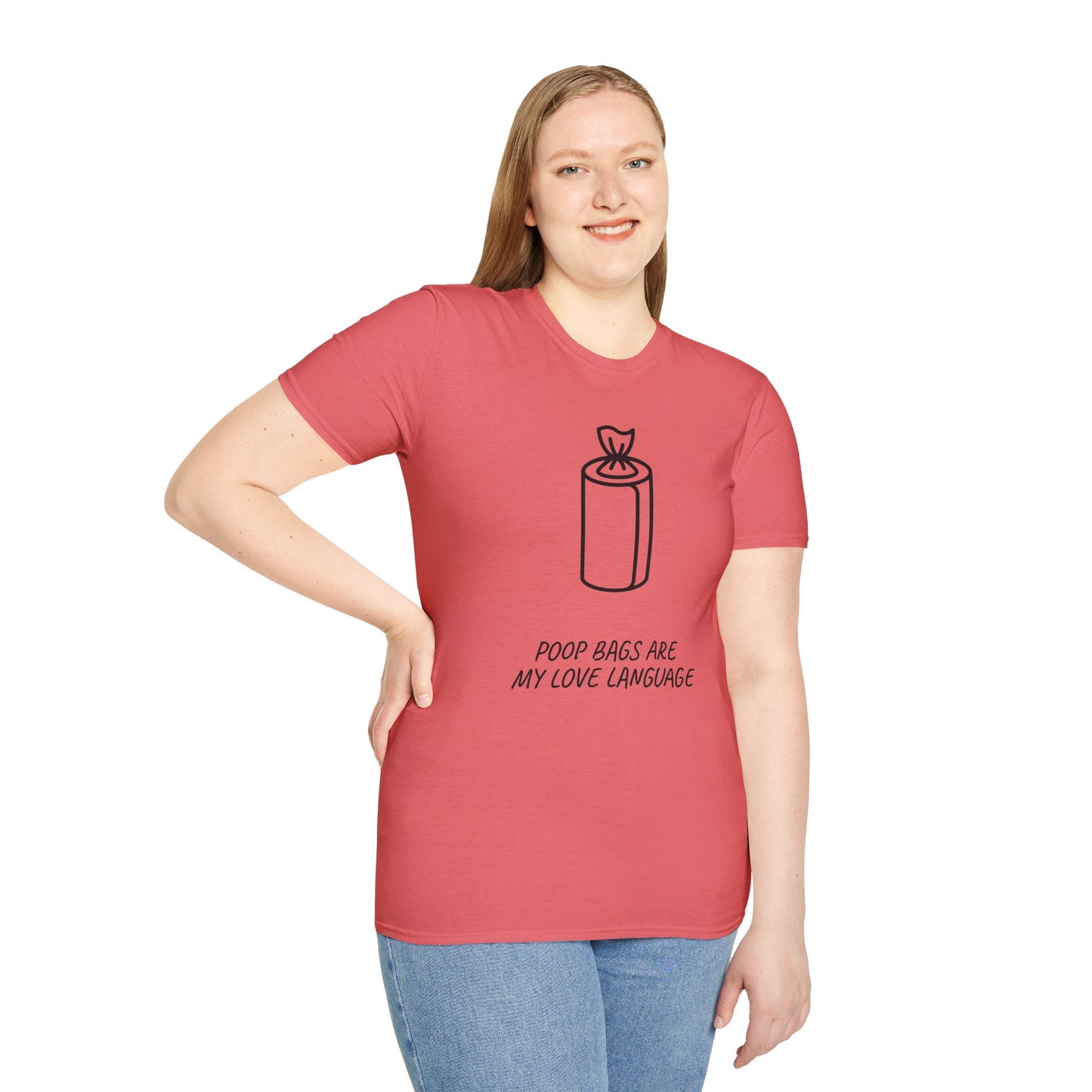 Poop Bags Are My Love Language T‑Shirt — Funny Dog Mom Pet Waste Bag Tee