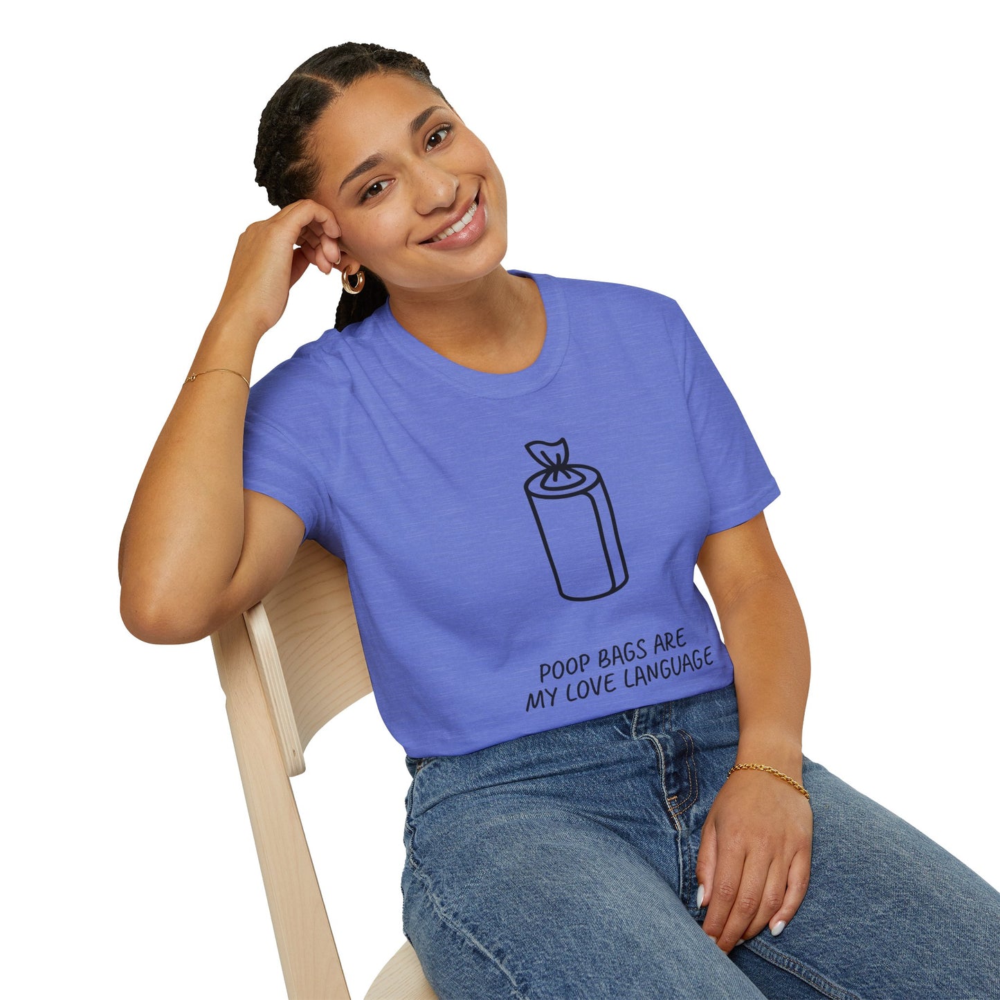 Poop Bags Are My Love Language T‑Shirt — Funny Dog Mom Pet Waste Bag Tee