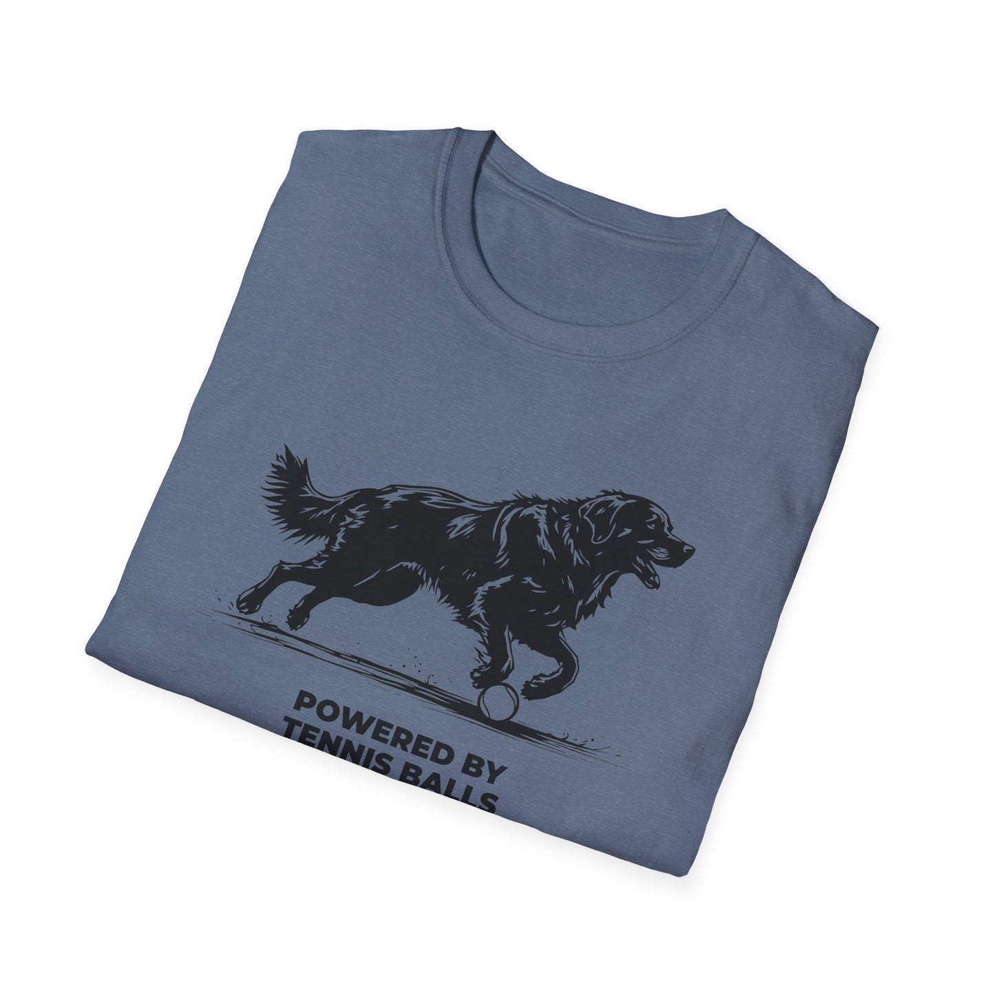 Retriever T‑Shirt — "Powered by Tennis Balls & Chaos" Graphic Tee